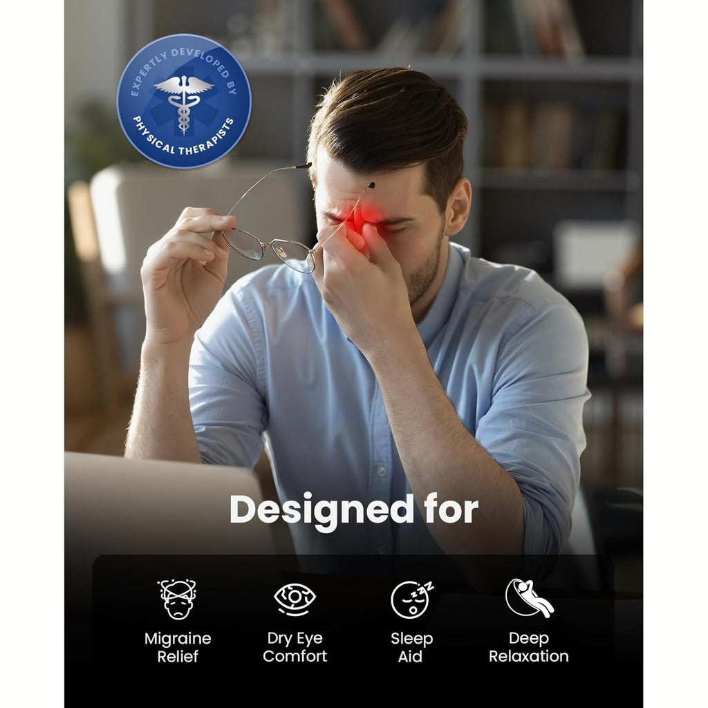 BOB AND BRAD Eye Massager FSA/HSA Eligible, EyeOasis 2 Plus - Eye Massager for Migraines with Remote, Heat, Compression, Music, Heated Eye Massage Mask for Dry Eyes Relief, Improve Sleep, Ideal Gifts