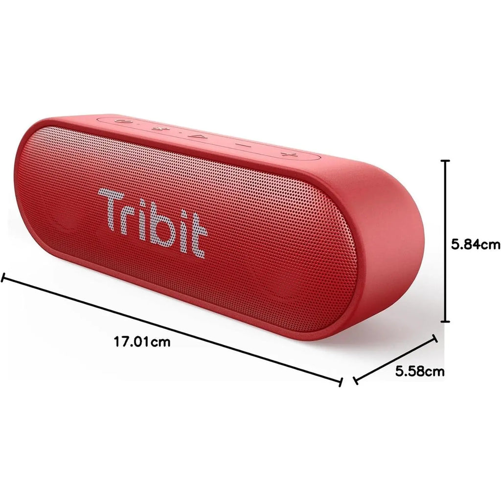 Tribit Bluetooth Speaker, XSound Go Speaker with 16W Loud Sound & Deeper Bass, 24H Playtime, IPX7 Waterproof, Bluetooth 5.0 TWS Pairing Portable Wireless Speaker for Home, Outdoor (Red)