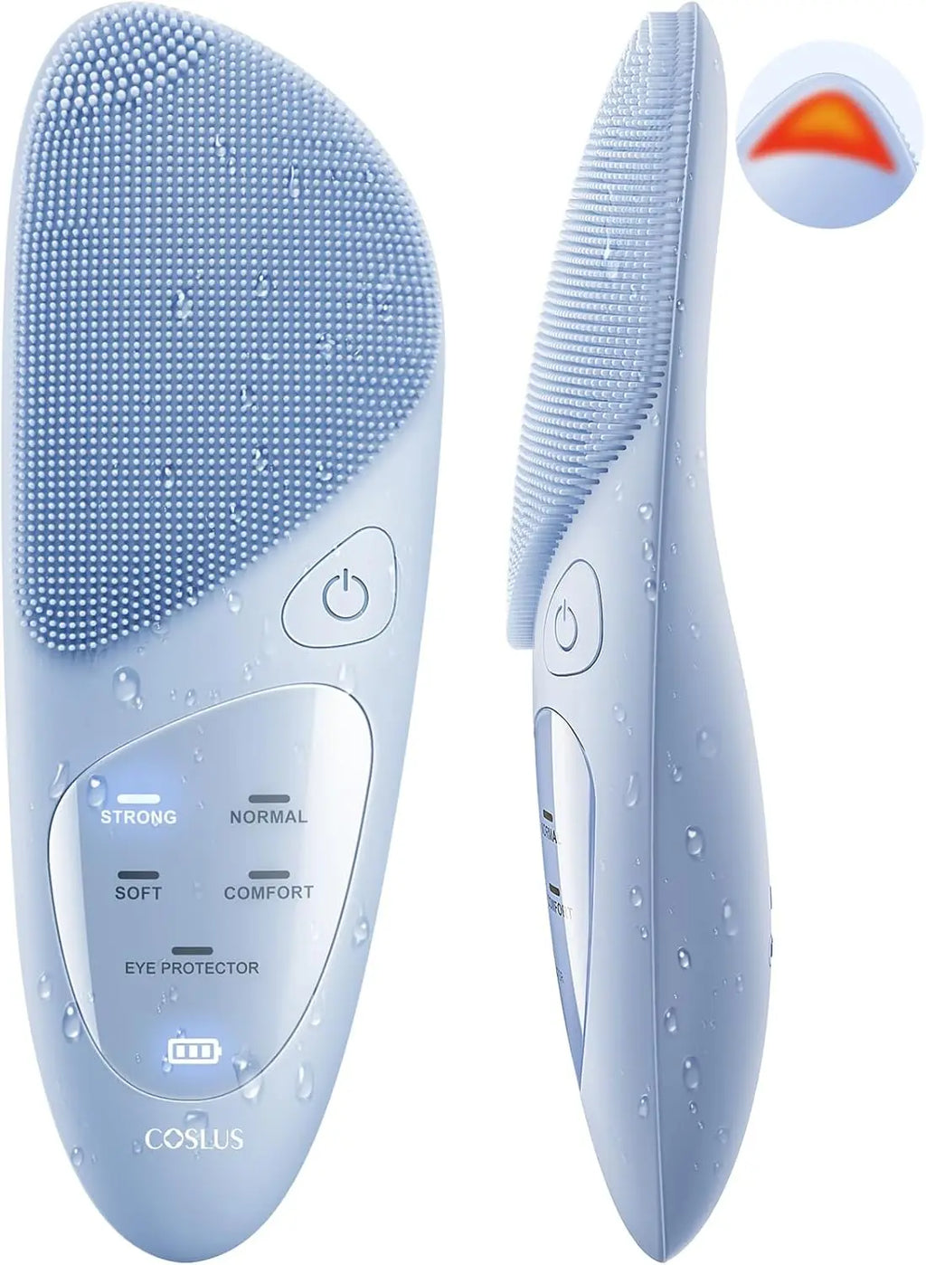 COSLUS Facial Cleansing Brush Silicone Face Scrubber: IPX7 Waterproof Rechargeable Face Wash Brush, 4 Cleansing Modes with Eye Protection, Electric Sonic Cleanser for Cleaning, Exfoliating, Massaging