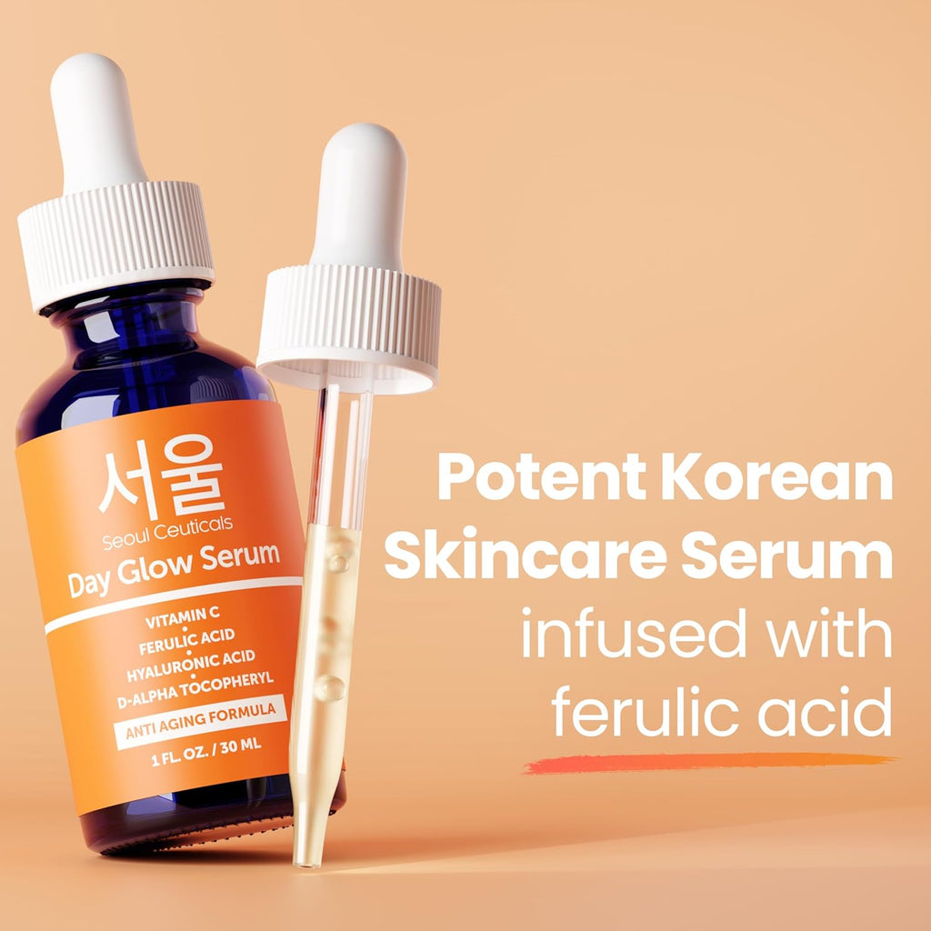 Korean Skin Care K Beauty - 20% Vitamin C Hyaluronic Acid Serum + CE Ferulic Acid Provides Potent Anti Aging, Anti Wrinkle Korean Beauty 1oz