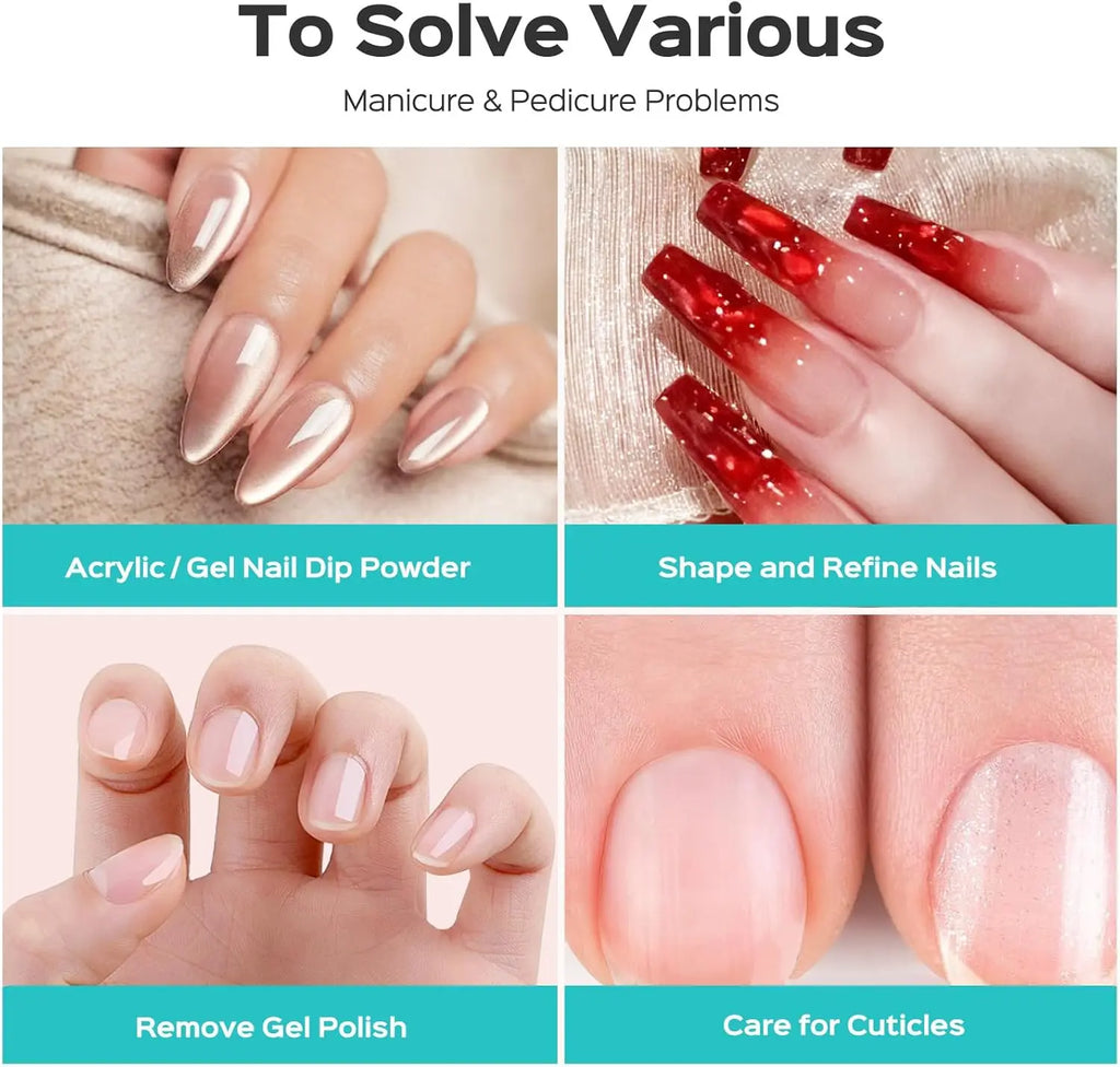 COSLUS nail drill applications for acrylic gel removal shaping and cuticle care