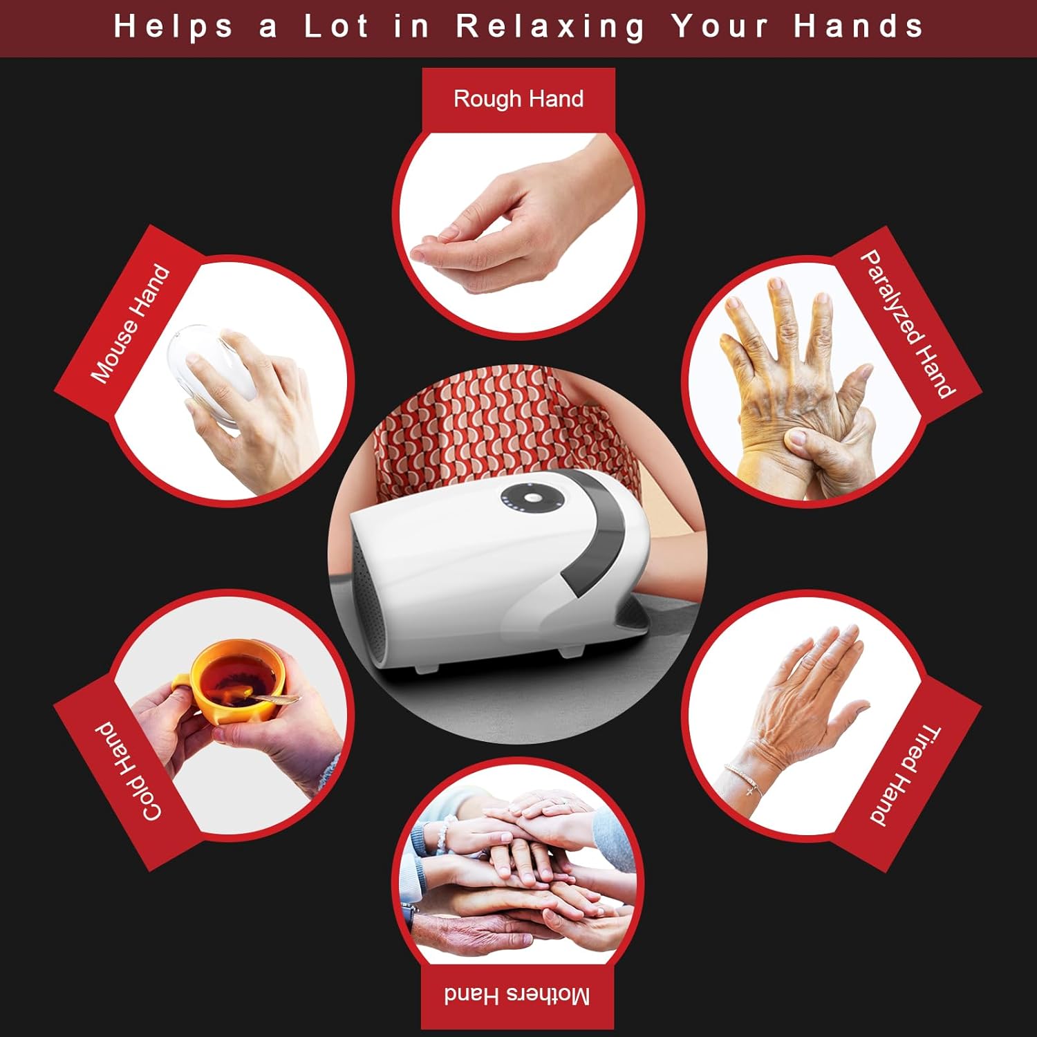 Christmas for Men Women - Hand Massager with Compression & Heating,Personalised Gifts for Women,Grandma Gifts for Women Men Mom