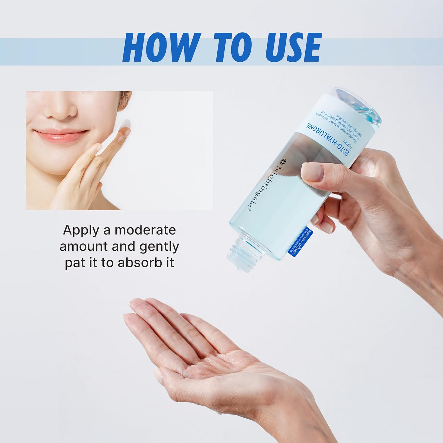 Nightingale ECTO Hyaluronic Hydrating Toner 200ml - Korean Skin Care Moisturizing & Brightening Treatment with Alantoin & CECA - Hypoallergenic, Cruelty Free, Natural Ingredients for Sensitive Skin