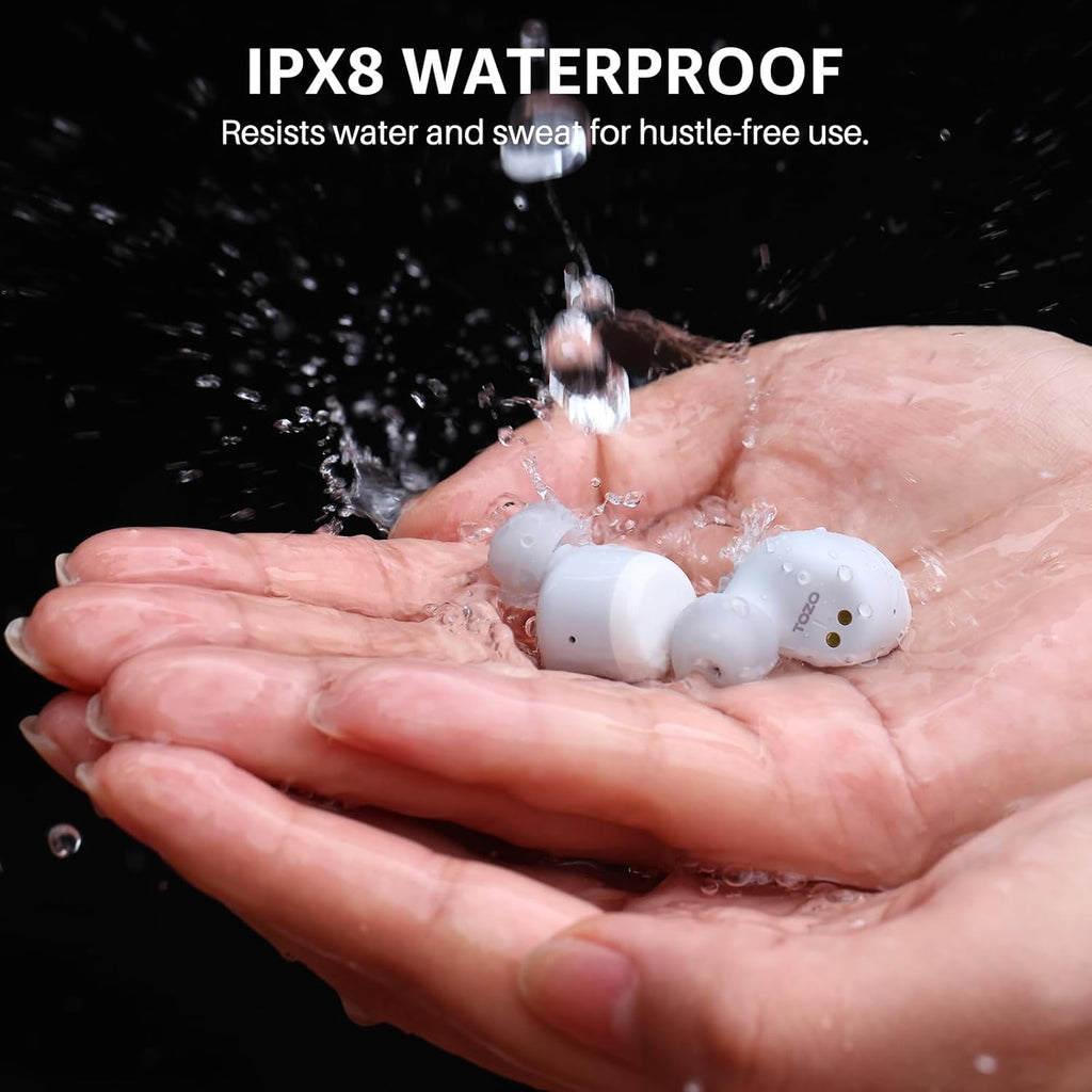 TOZO T6 Mini Wireless Bluetooth Headphones, Wireless Earbuds Erogonomic Design Sport 50H, IPX8 Wireless Bluetooth Headset EQ Personalized by App