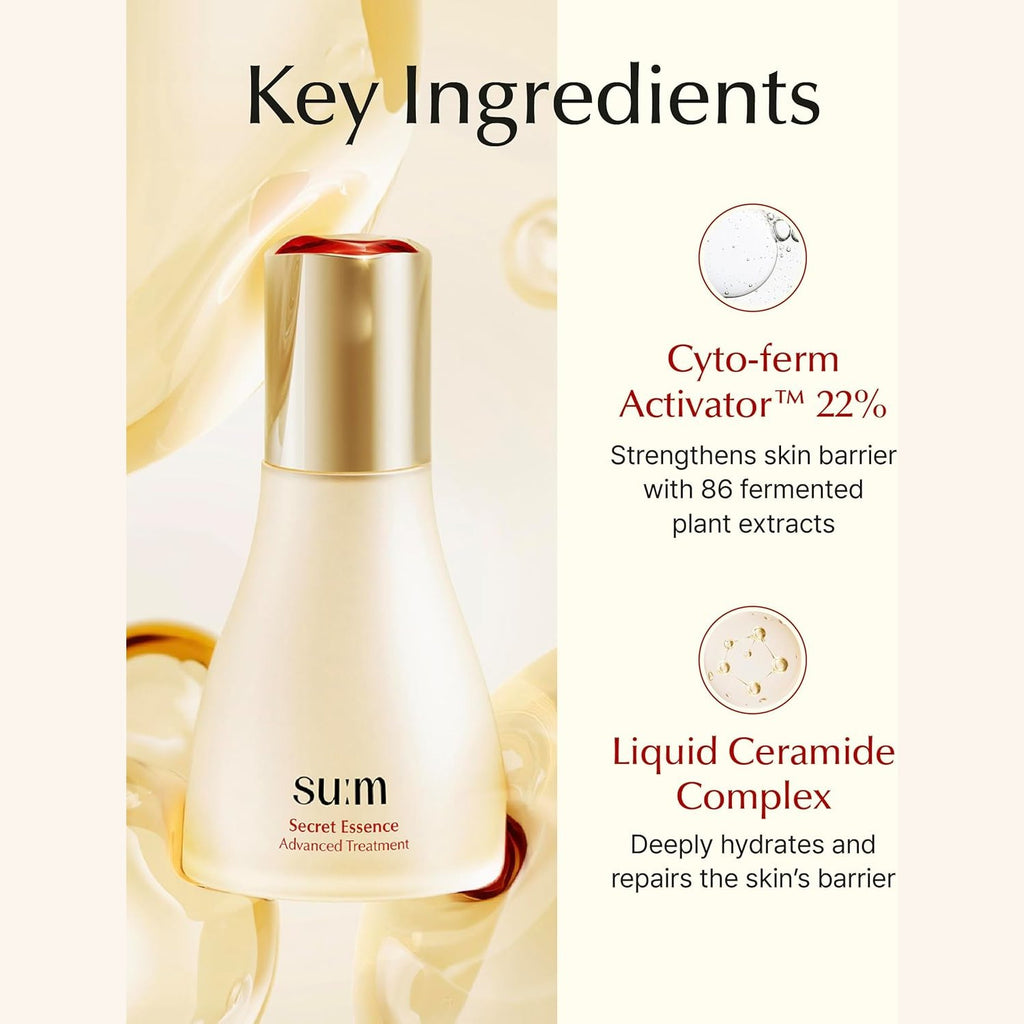 SU:M Secret Essence - Korean Skin Care, Hydrating & Soothing Serum for Skin Barrier Repair, Elasticity, Radiance & Texture Enhancement. Sensitive Skin, Liquid Ceramide (1.01 fl oz)