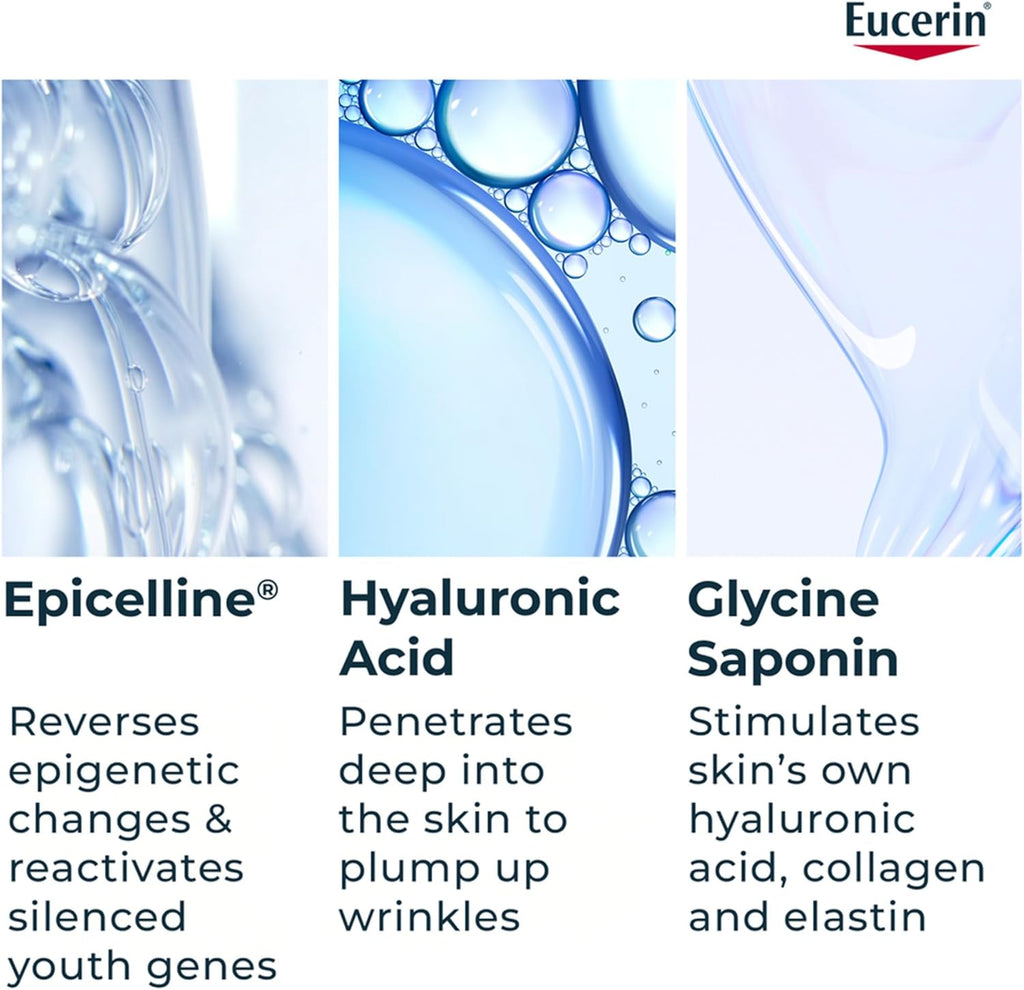 Eucerin Hyaluron-Filler Anti-Age Epicelline Serum, with Patented Age Clock Technology, Visibly Reverses 10 Signs of Skin Aging, for Younger-Looking Skin, Dermatologically Tested, 30ml