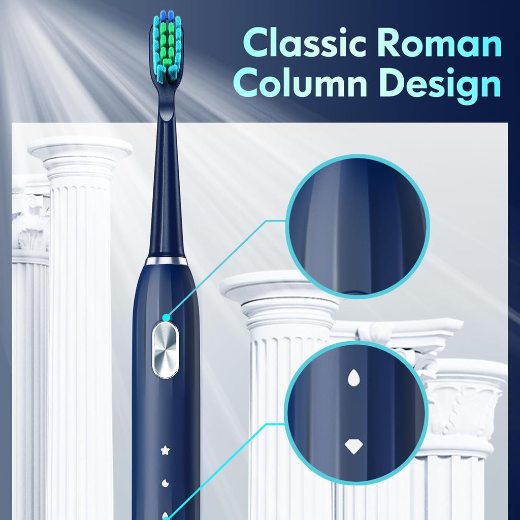 DADA-TECH Electric Toothbrush for Adults and Kids (Blue)