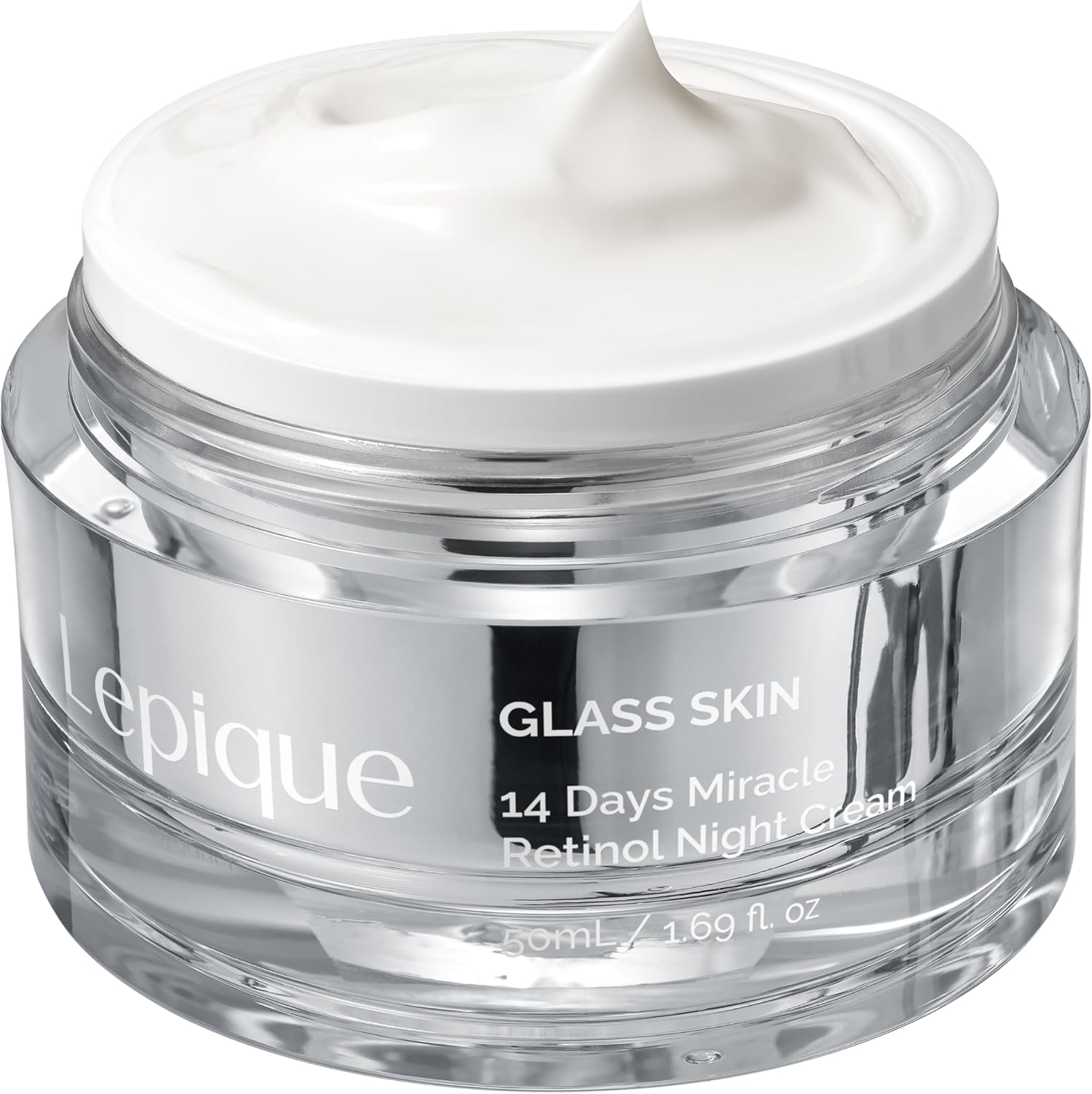 Lepique Retinol Night Cream 50ml - No.1 Korean Premium Overnight Repair Cream for Face and Neck - Collagen, Centella - Anti aging Skin Cream, Moisturizer Face Cream, (Unscented, with Spatula)