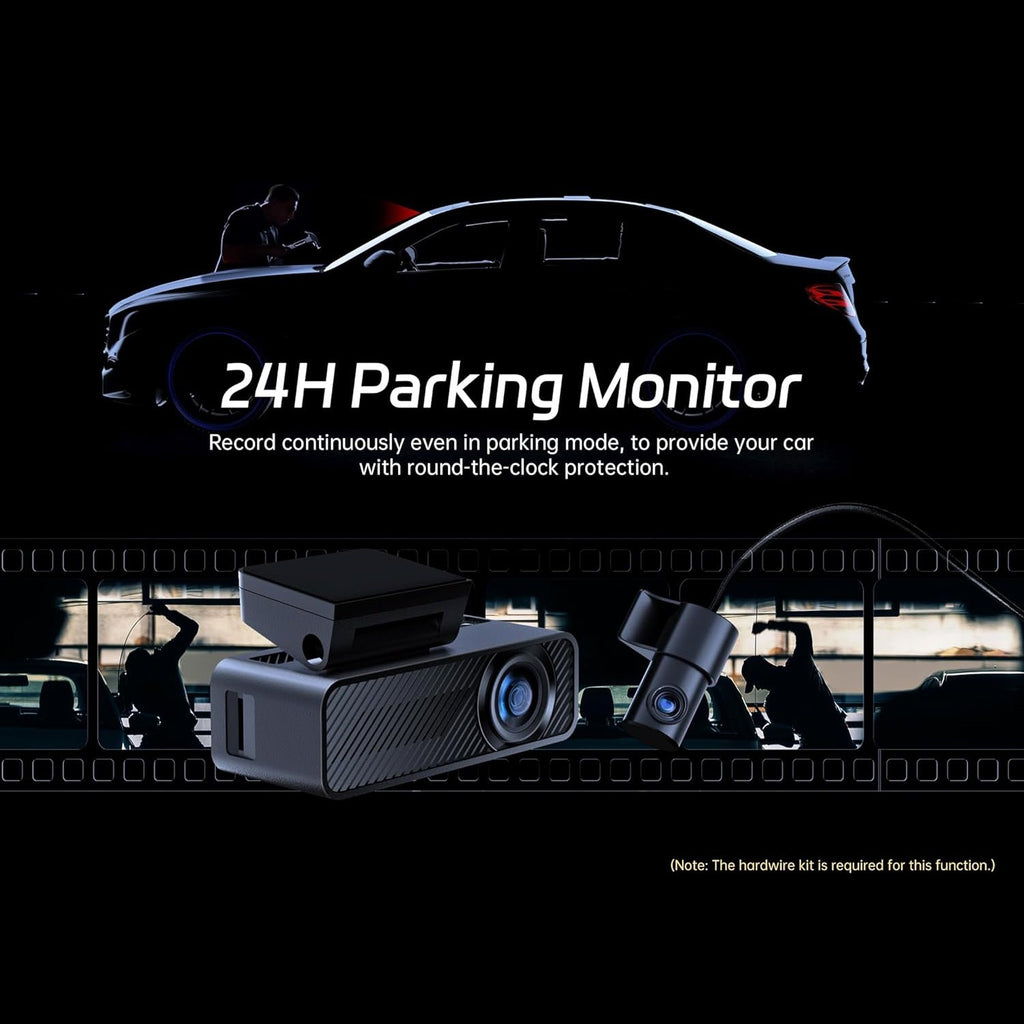 pelsee 4K Dash Cam Front and Rear, 64GB SD Card, 4K+1080P Dual Dash Camera for Cars, Wi-Fi & App Control, 1.5’’IPS Display Car Camera, Voice Control, Night Vision, 24H Parking Mode, G-Sensor