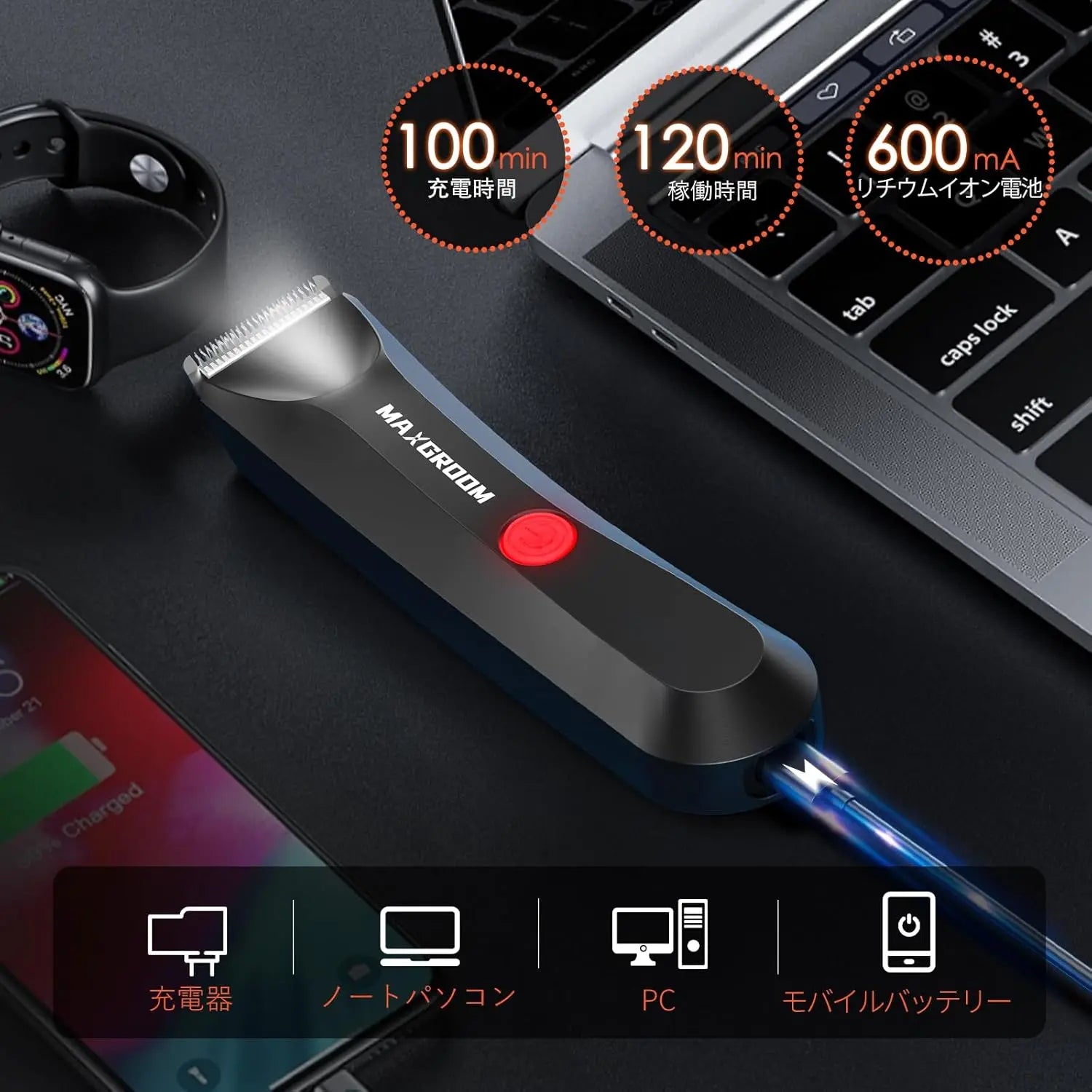 MAXGROOM Body Hair Trimmer - Professional Grooming for Men and Women | Cordless Electric Shaver with Precision Blades