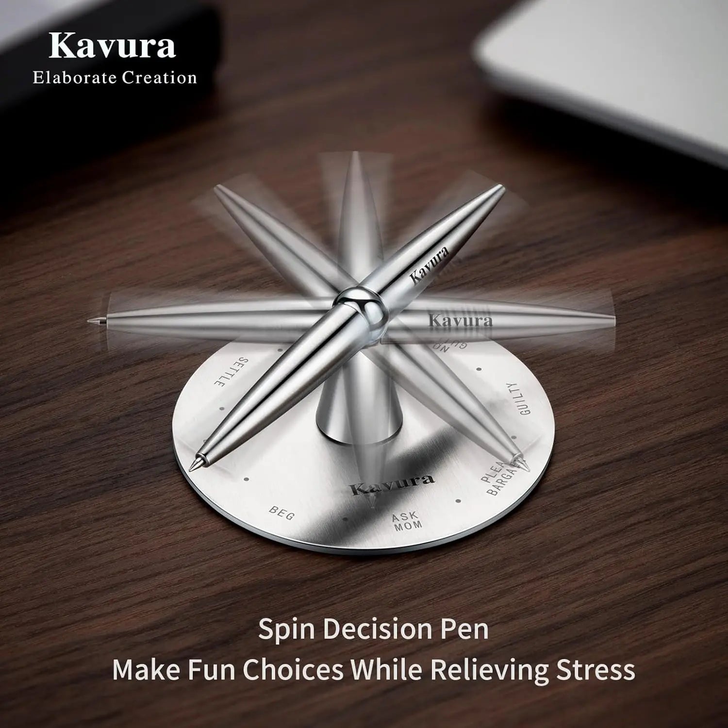 Spin Decision Pen for Legal Professionals – CNC-Machined 316L Stainless Steel Fidget Pen with Magnetic Stand | Smooth Gel Ink Writing | Legal-Themed Decision Spinner & Stress-Relief Desk Gift