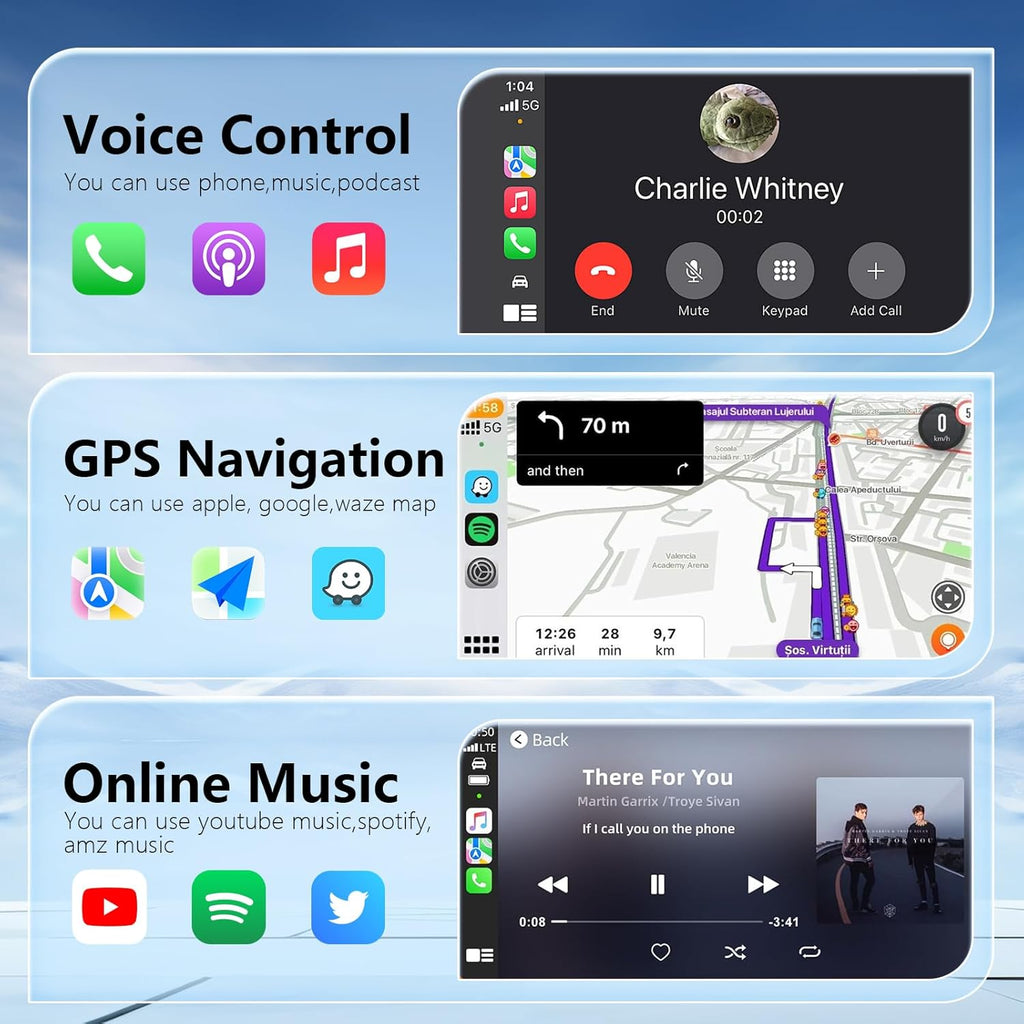 Wireless Carplay Adapter, 2025 Upgrade Converts Wired to Wireless Adapter for iPhone, Wireless Control Plug & Play Carplay for 2017+ Cars and for Apple iPhone iOS 10+