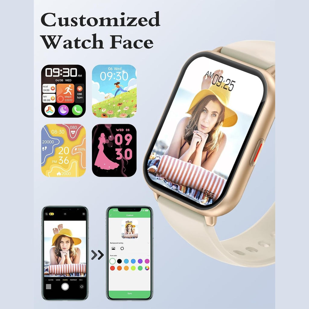 RUIMEN Smart Watch Answer Dial Call,Smart Watches for Women Men HD Touch Screen Fitness watch with SpO2-Monitor Heart Rate Sleep Monitor Pedometer Watch Multi Sports Mode for Android iOS