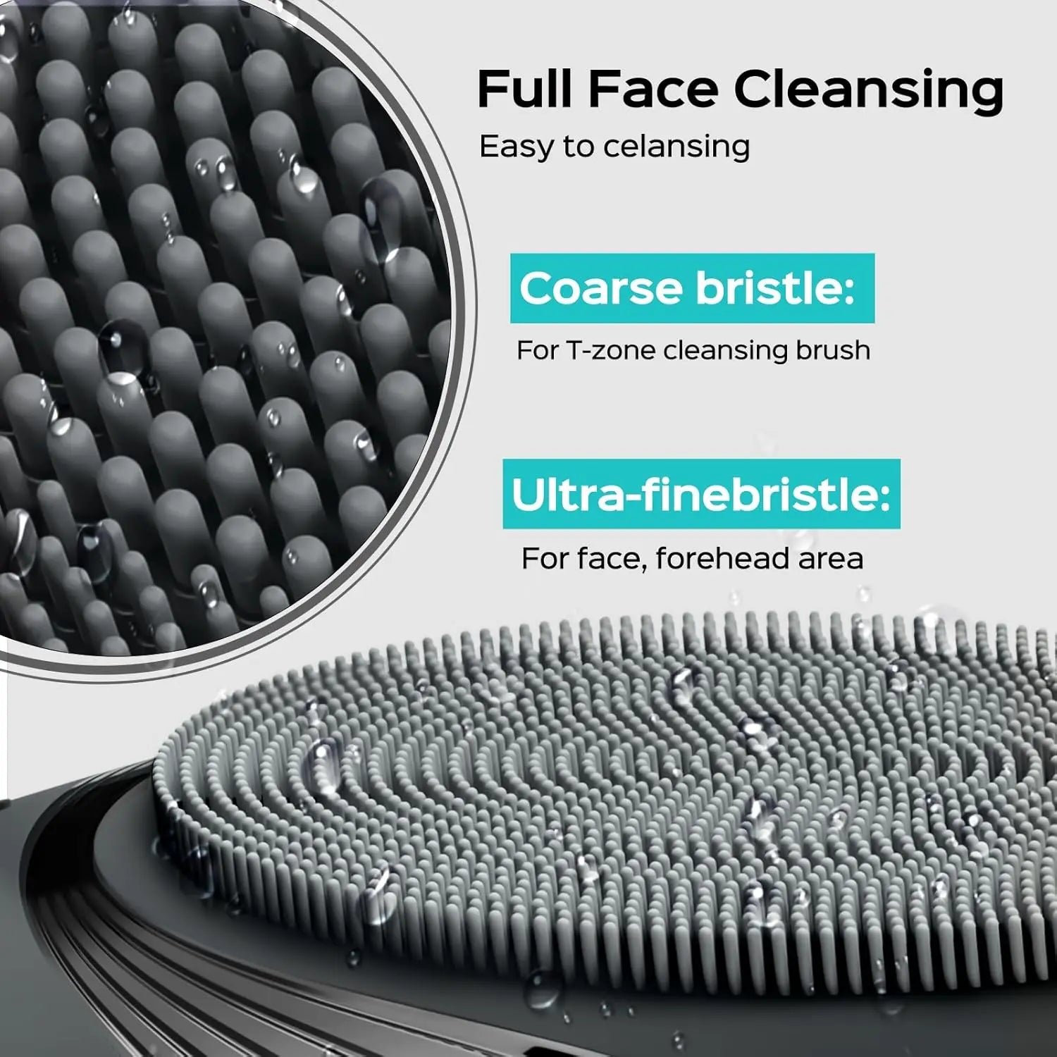 Face Scrubber Facial Cleansing Brush: IPX7 Waterproof Rechargeable Face Brush, 5 Cleansing Modes, Electric Silicone Care System for Cleaning, Exfoliating, Massaging