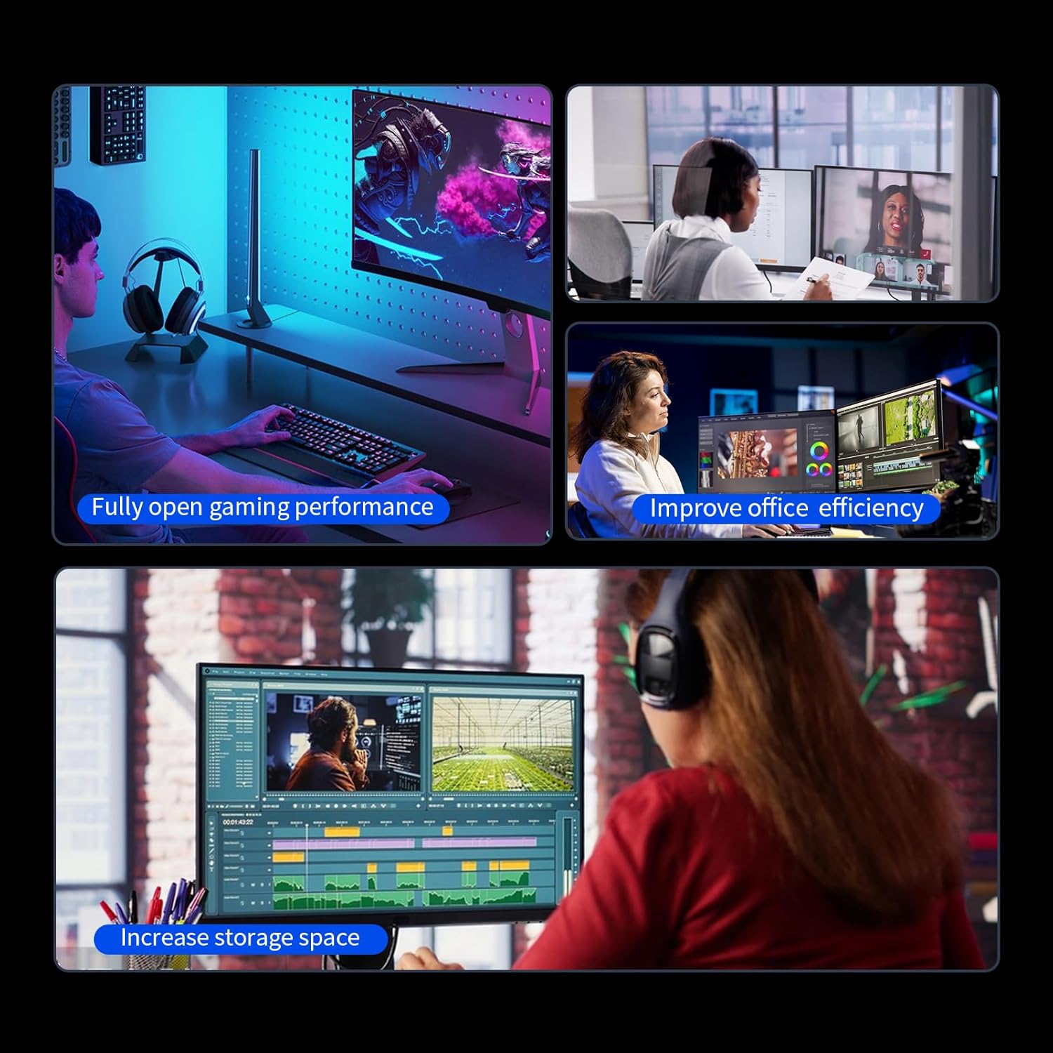 Ediloca 4TB SSD NVMe M.2 2280 PCIe Gen4 x4 Internal Solid State Drive - Up to 7300MB/s, 4TB SSD PS5 Dynamic SLC Cache, PS5 Compatible for Gaming PC Laptop(EN870)