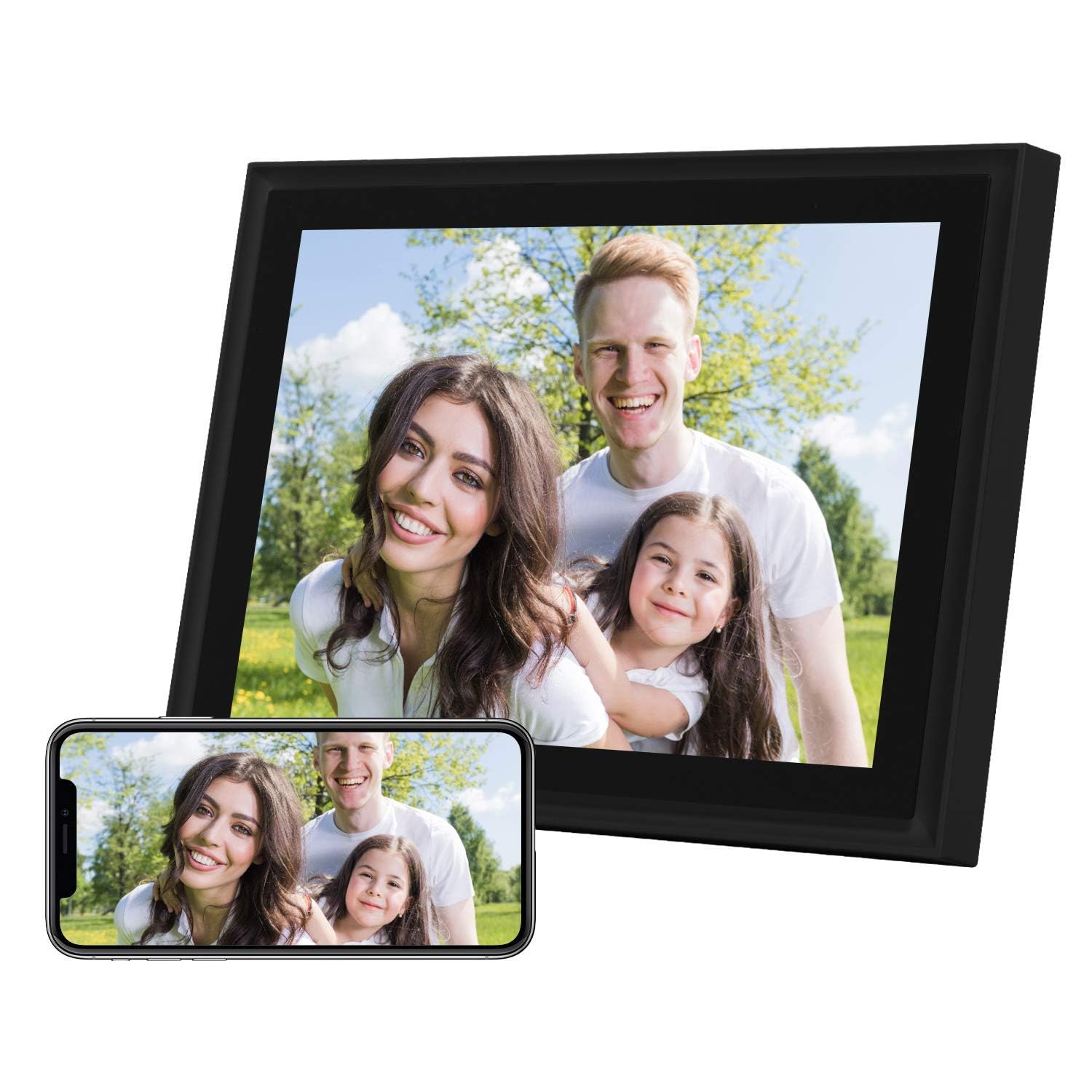 AEEZO Digital Picture Frame WLAN, 10.1 Inches Digital Photo Frame Built in 32GB Memory,1280 x 800 IPS Touchscreen Electronic Photo Frame,Automatic Rotation, Easy Setup and Share Photos or Videos