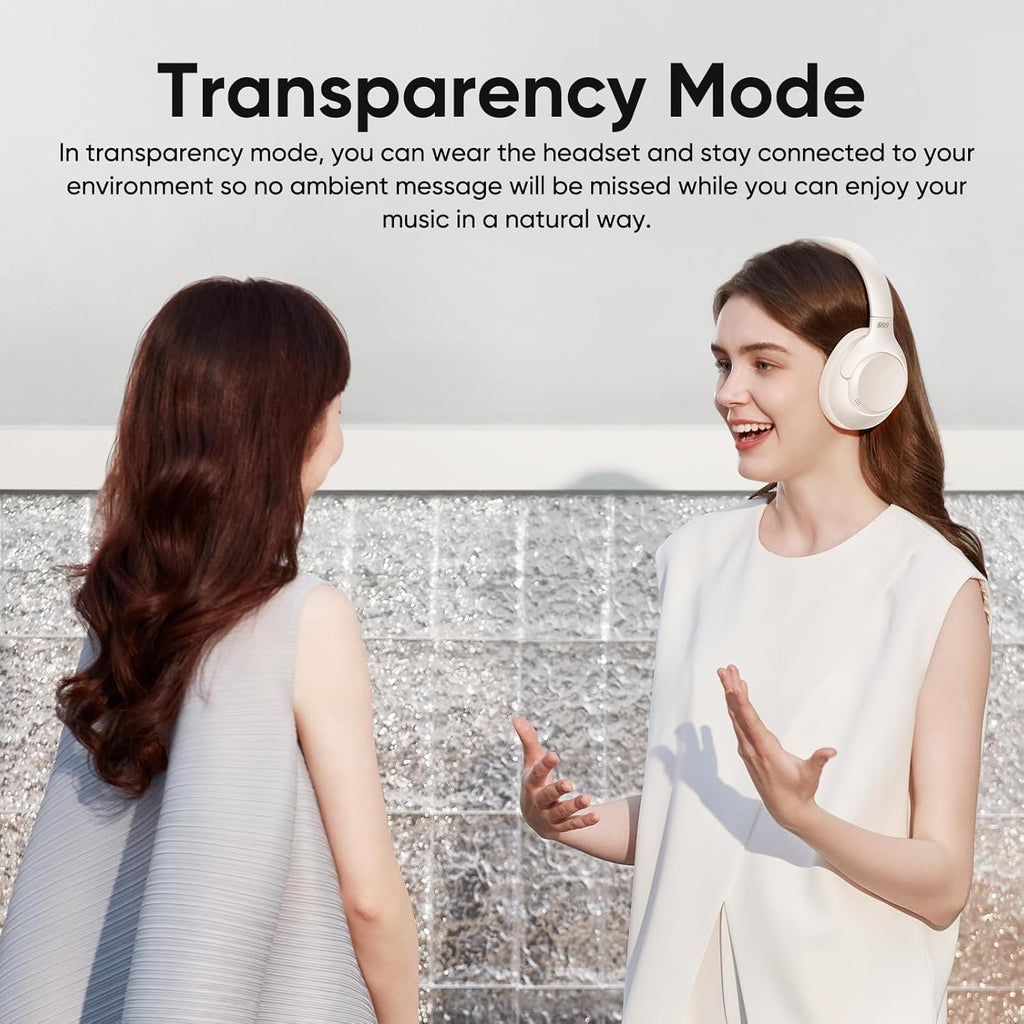 QCY H3 ANC Bluetooth Headphones Active Noise Cancellation, Wireless Over Ear Headphones with Hi-Res Audio, Clear Calls, 60 Hours Playback, MultiPoint Connection, Customisable EQ, Bluetooth 5.4