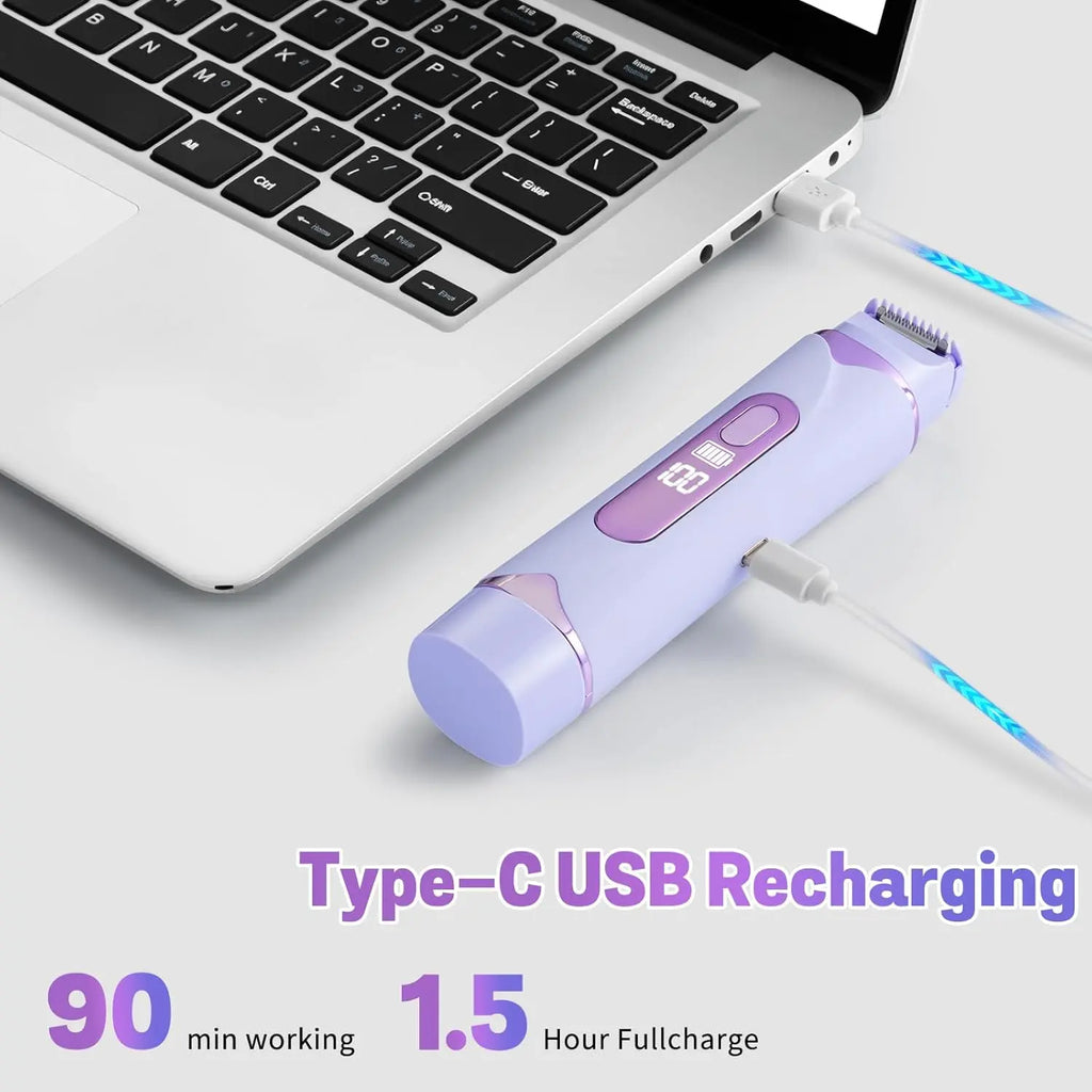 Bikini Trimmer 2025 Latest Model 2-in-1 Bikini Trimmer Women's Intimate Area, Rechargeable Portable Waterproof Pain Free Razor, Bikini Skin Trimmer, For the Whole Body