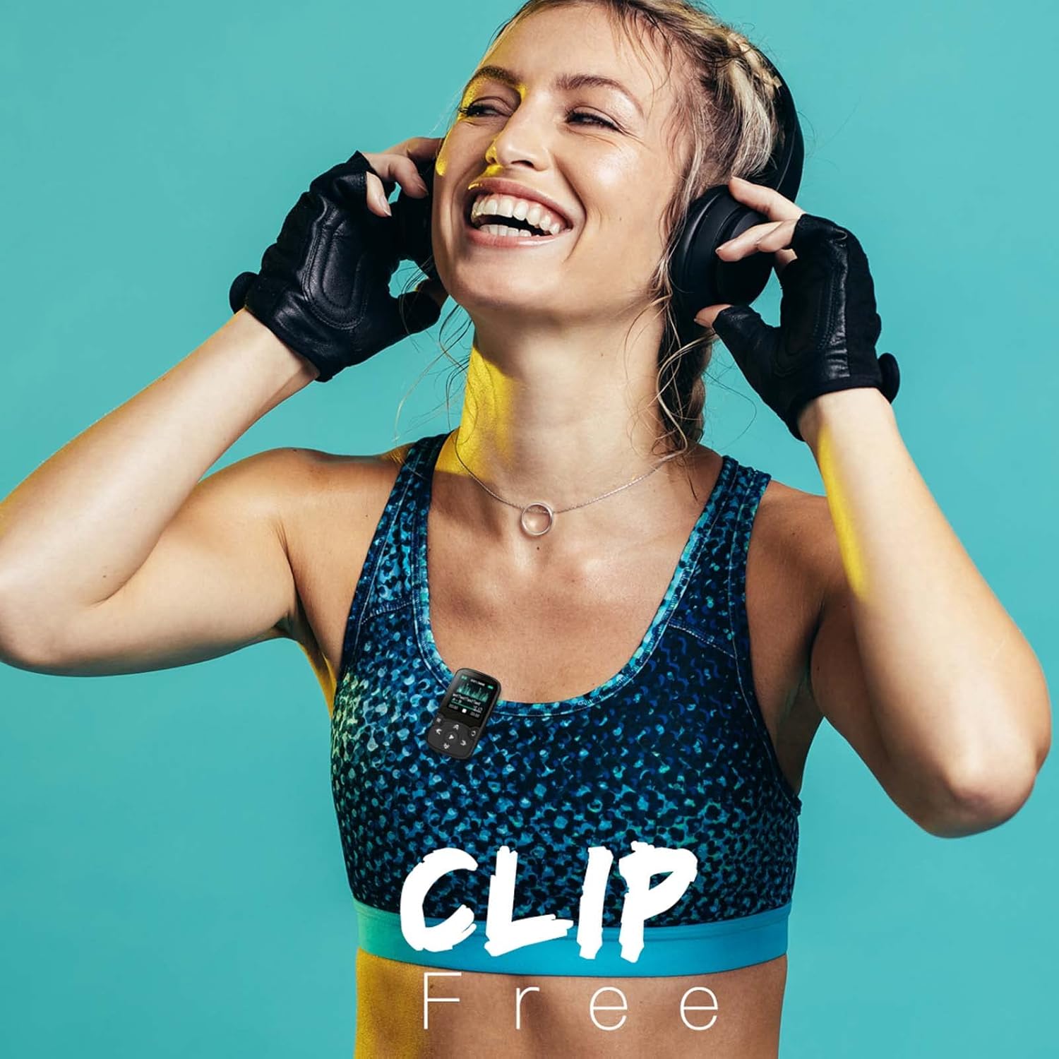 AGPTEK MP3 Player Bluetooth 5.3 Sport 64 GB with 1.5 Inch TFT Colour Screen, Mini Music Player with Clip, Supports up to 128 GB SD Card, Black