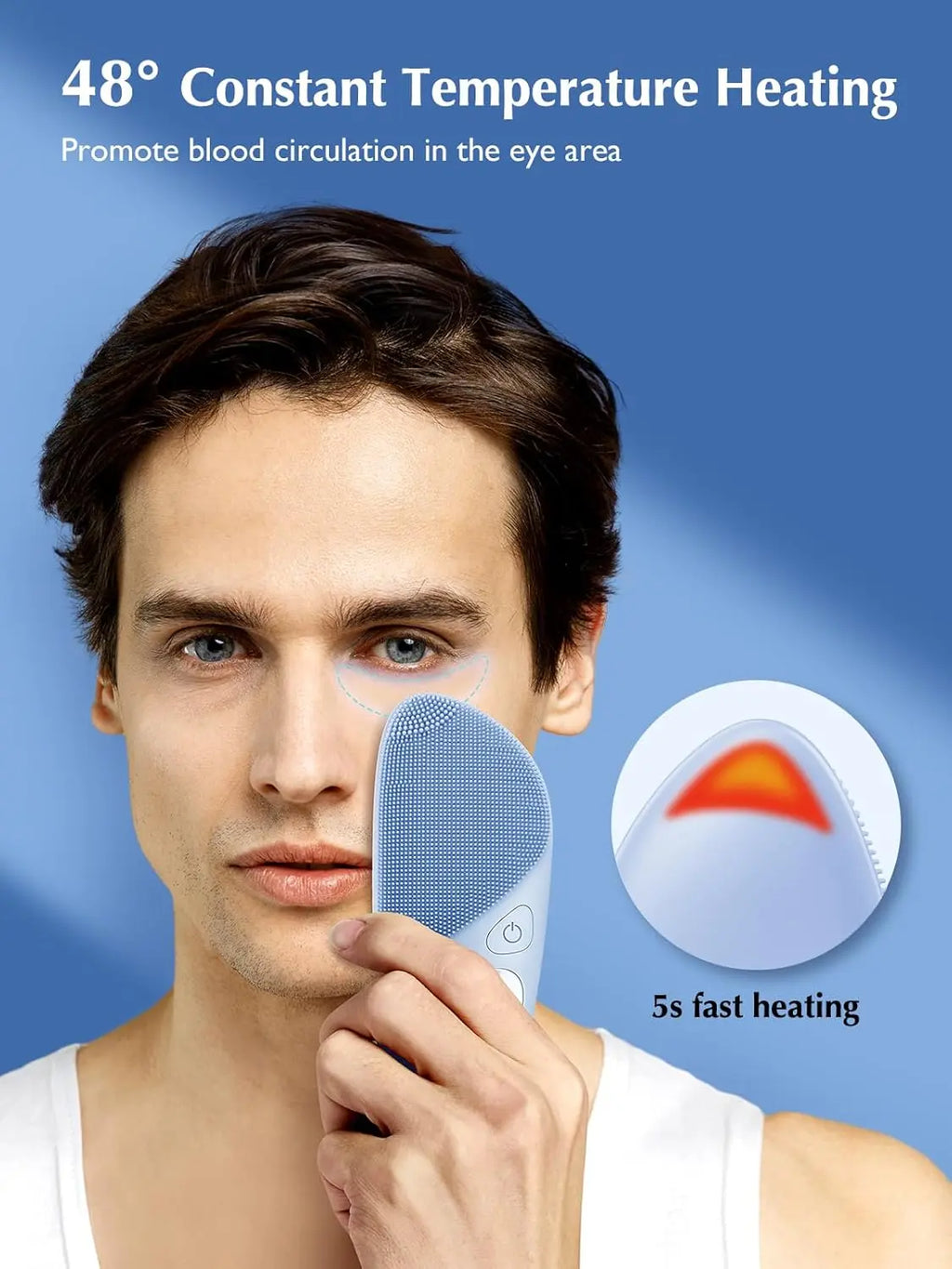 COSLUS Facial Cleansing Brush Silicone Face Scrubber: IPX7 Waterproof Rechargeable Face Wash Brush, 4 Cleansing Modes with Eye Protection, Electric Sonic Cleanser for Cleaning, Exfoliating, Massaging