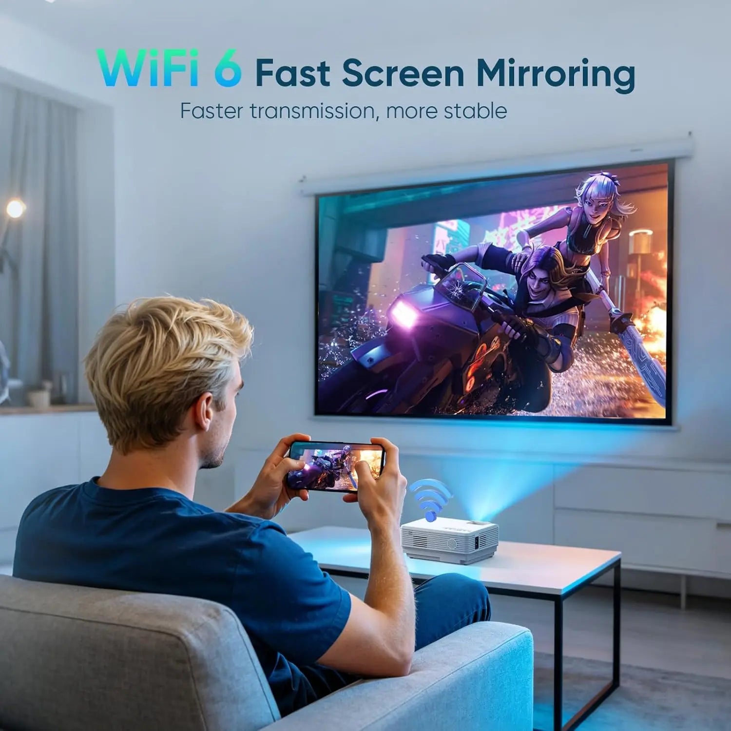 LOZOYOctor with WiFi, 2023 Upgrade 8500L [100" Projector Screen Included] Projector for Outdoor