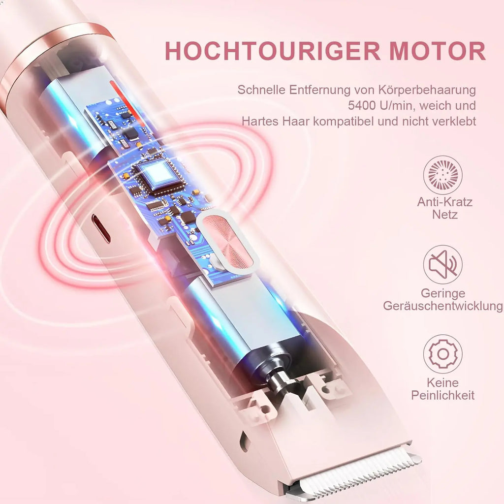 Intimate Shaver for Women, 2-in-1 Dual Head Shaver with USB-C Charging, Women's Shaver Electric for Face, Legs and Arms, Women's Razor with Waterproof Trimmer Head, Easy to Clean