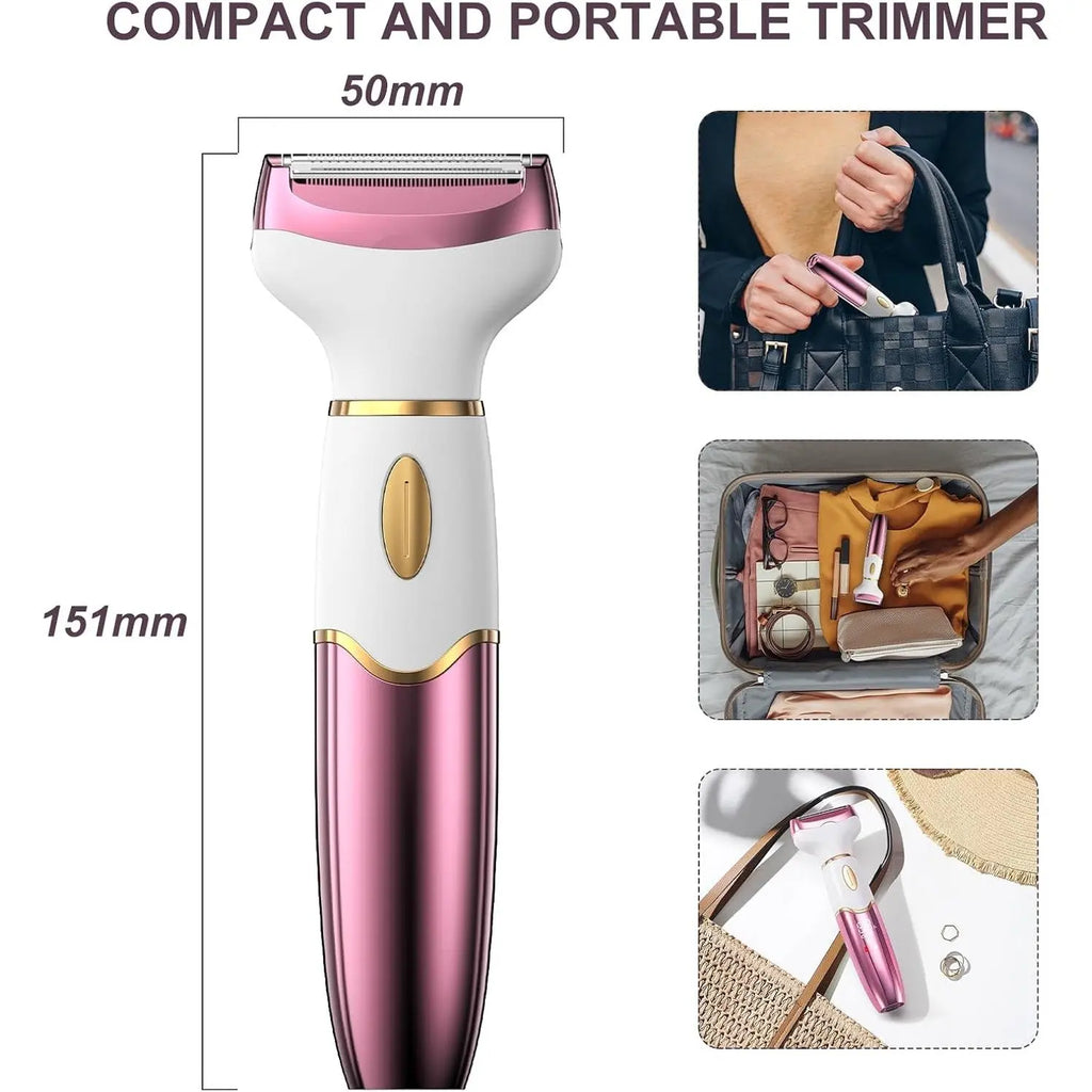 Koeutoze 4-in-1 Electric Women's Shaver with Digital Display, IPX7 Waterproof, Facial Hair Remover for Women, Intimate Shaver for Face, Intimate Area, Armpits, Legs, USB Charging