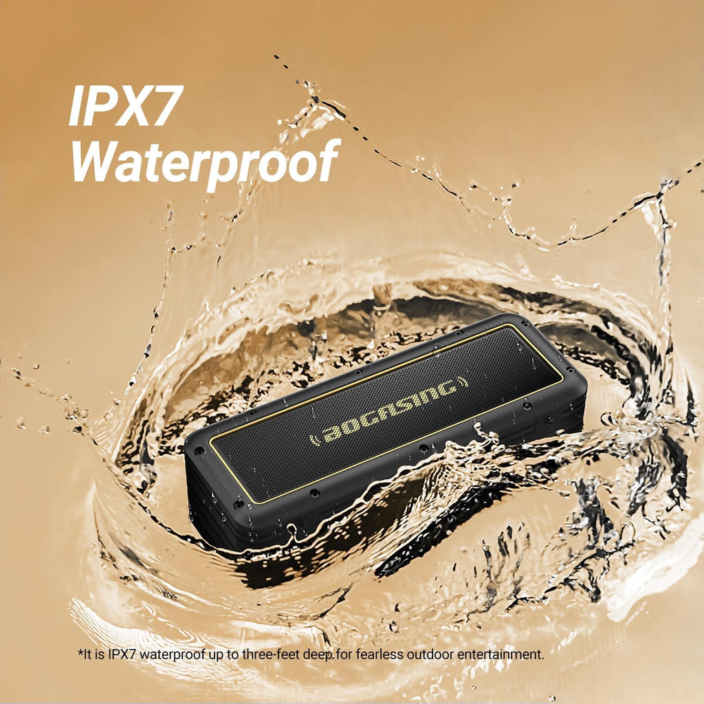 BOGASING G4 Bluetooth Speaker, Portable Wireless Speakers, 50W Stunning & Balanced Sound with Rich Bass, 24H Playtime, IPX7 Waterproof, Bluetooth 5.3, EQ, TWS, TF-Card, AUX, USB, for Outdoor Home