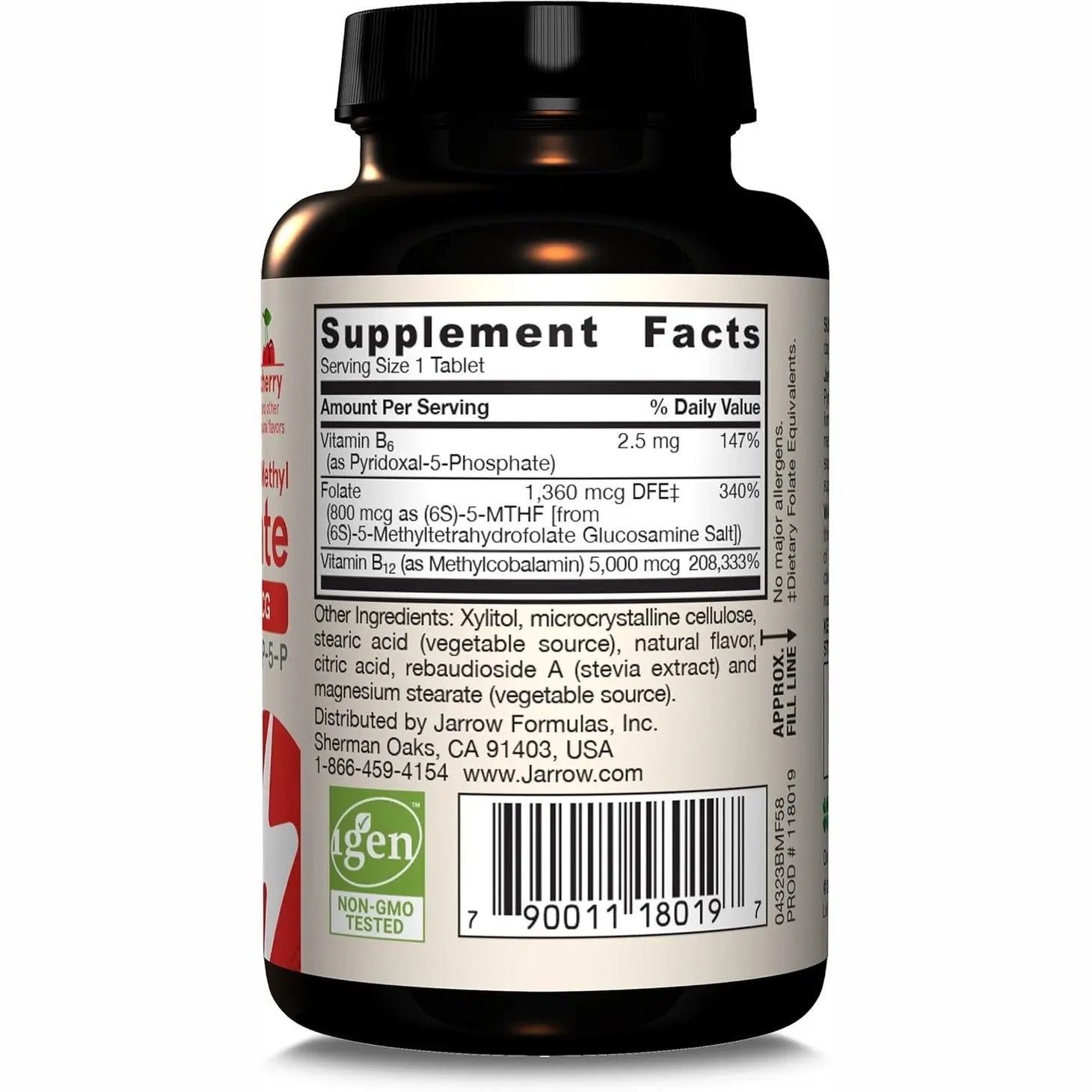 Jarrow Formulas Methyl B-12 & Methyl Folate, Bioactive Vitamin B9 and Vitamin B12 Supplement, Supports Cellular Energy Production, Healthy Brain Function & Metabolism, 60 Chewable Tablets, 60 Servings