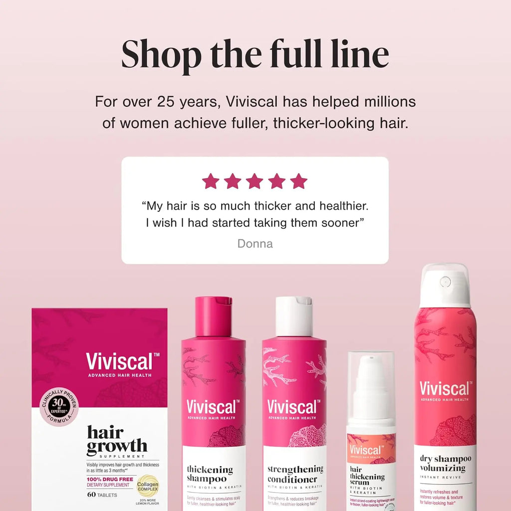 Viviscal Hair Growth Supplements For Women For Thicker, Fuller Hair, Nourishes Thinning & Loss, With Proprietary Collagen Complex, 60 Tablets, 1 Month Supply