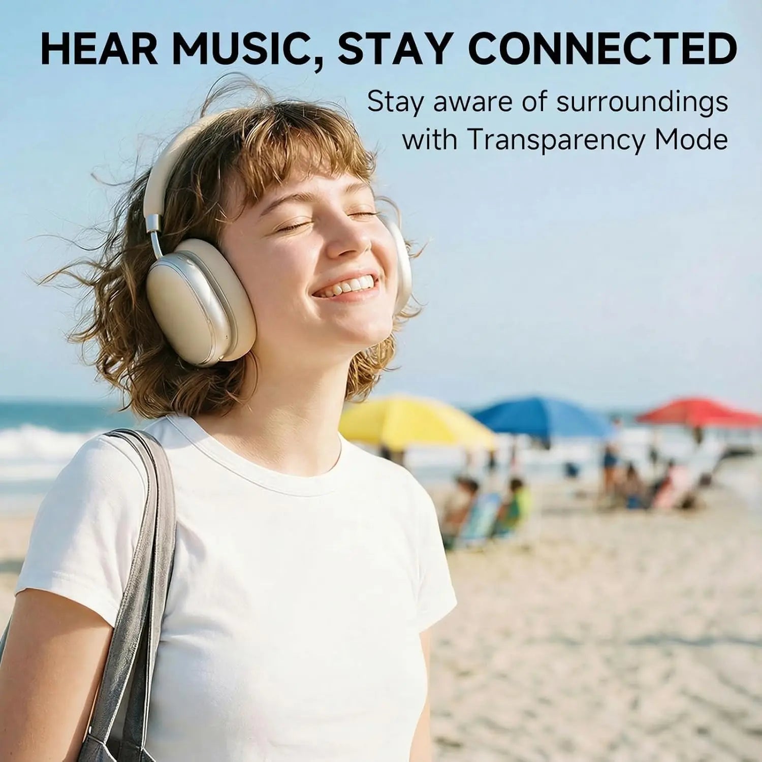 NC95 Hybrid Active Noise Cancelling Headphones with Knob Control, 65H Playtime Over Ear Headphones Wireless Bluetooth 6.0, App Control, Hi-Res Audio, Comfort Fit, Clear Calls for Travel/Workout
