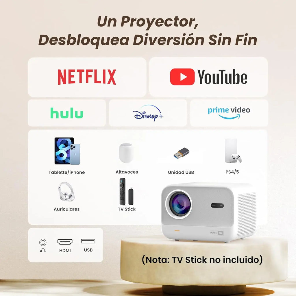 [Sound by JBL & 700 ANSI] Yaber 1080p FHD Video Projector WiFi 6 Bluetooth Mini Projector [Auto Focus Fluid], Portable Outdoor Video Projector, Overhead Projector for iPhone/HDMI/USB/PS5 – White