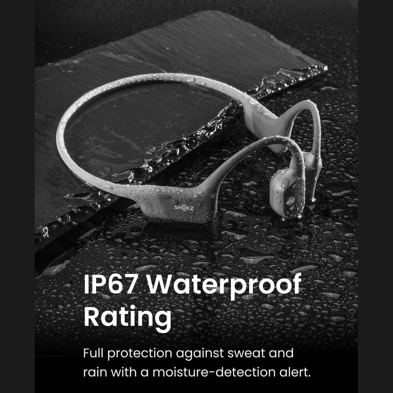 SHOKZ OpenRun Wireless Bone Conduction Headphones, [England Athletics Recommended] Open-Ear Bluetooth Earphones with Mic, Waterproof Sports Headset with 8H Playtime for Running Workout(Lunar Grey)