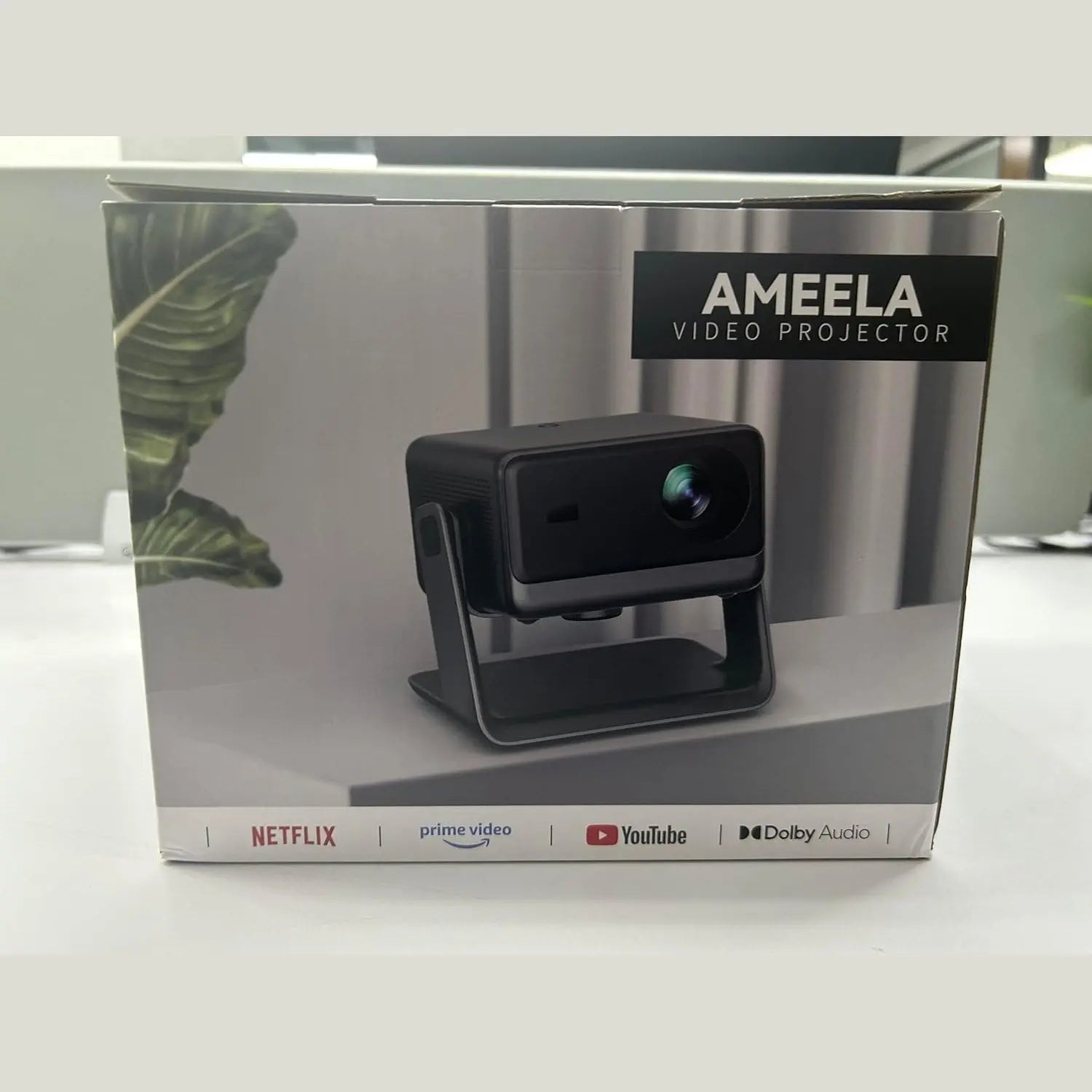 Beamer【Netflix Official and Dolby Audio】 AMEELA 1080P projector with WiFi and Bluetooth, 30000 lumens autofocus/trapezoidal correction, more than 100,000 applications and support 4K projector, video