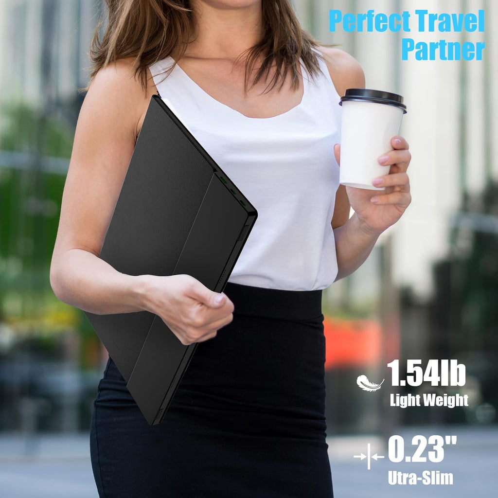 XGaming Portable Monitor 15.6inch 1080P FHD IPS USB-C Laptop Monitor, HDMI Computer Display w/Smart Cover & Speakers, Ultra Slim HDR Gaming External Screen for Laptop PC Phone Mac Xbox PS4 Switch