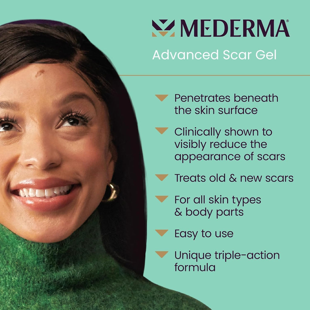 Mederma Advanced Scar Gel, Treats Old and New Scars, Reduces the Appearance of Scars from Acne, Stitches, Burns and More, 20gm