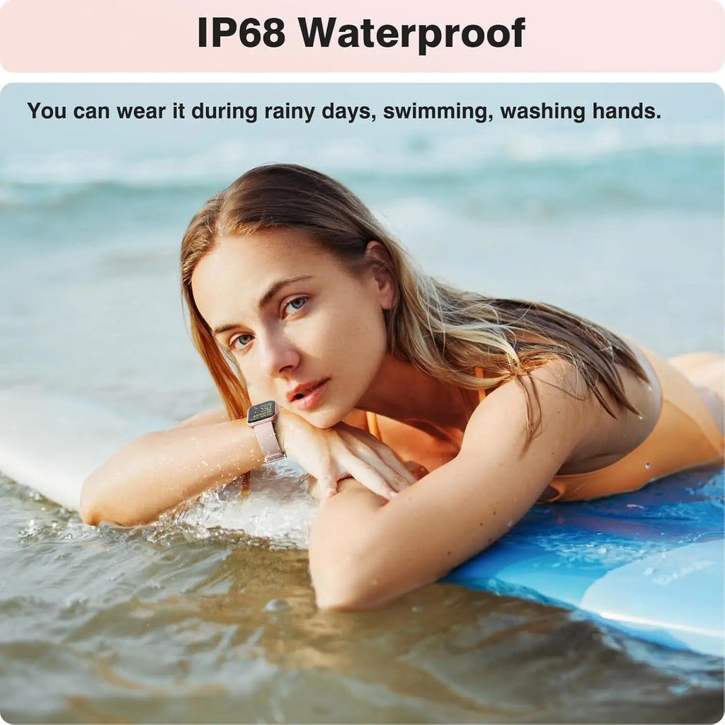 Smart Watch for Women(Answer/Make Call), Alexa Built-in 1.8" Touch Screen Fitness Watch with SpO2 Heart Rate Sleep Monitor, 100+ Sports IP68 Waterproof Step Counter Ladies Smartwatch for iOS Android