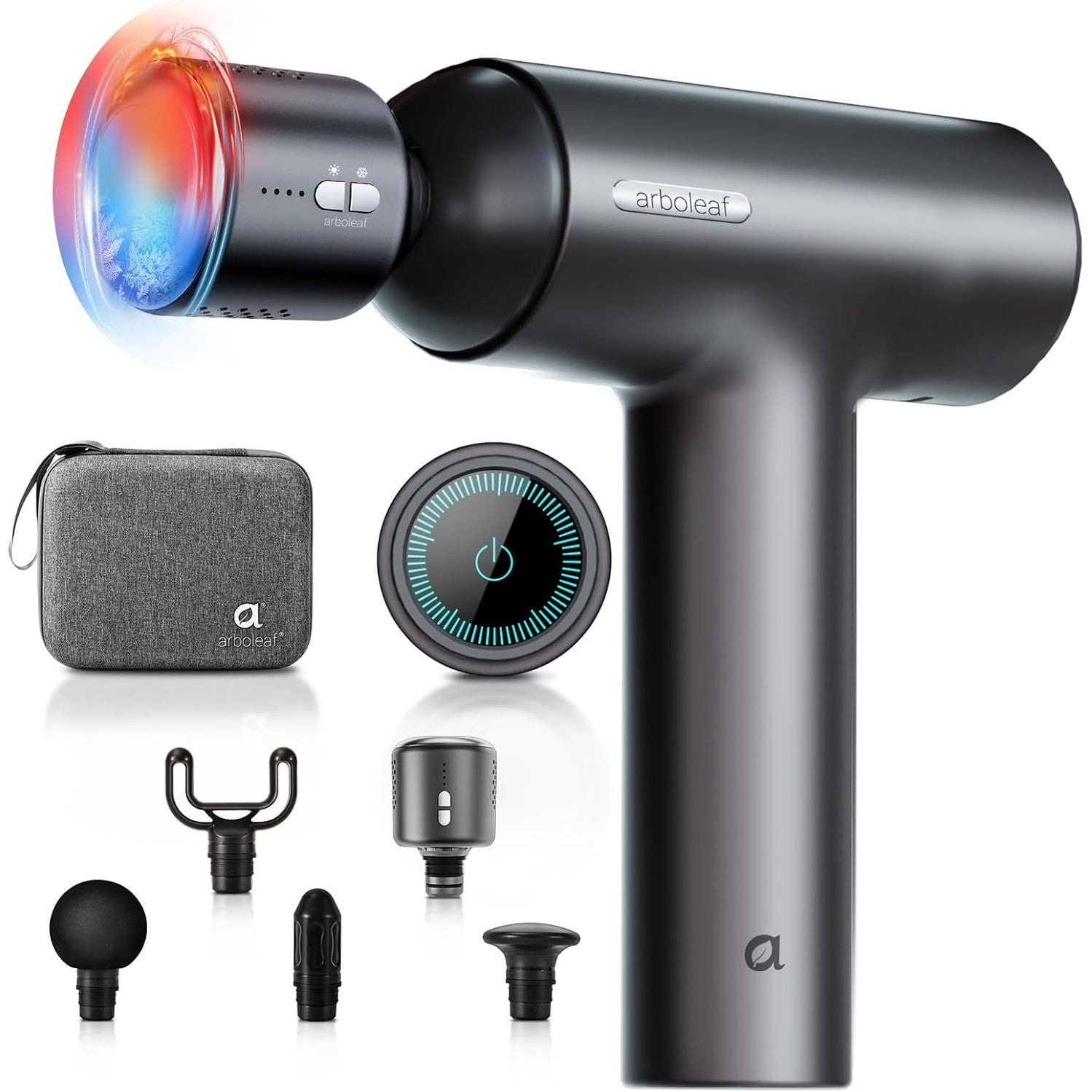 Massage Gun with Heat and Cold, arboleaf 6 Speeds Muscle Massage Gun Deep Tissue with Case