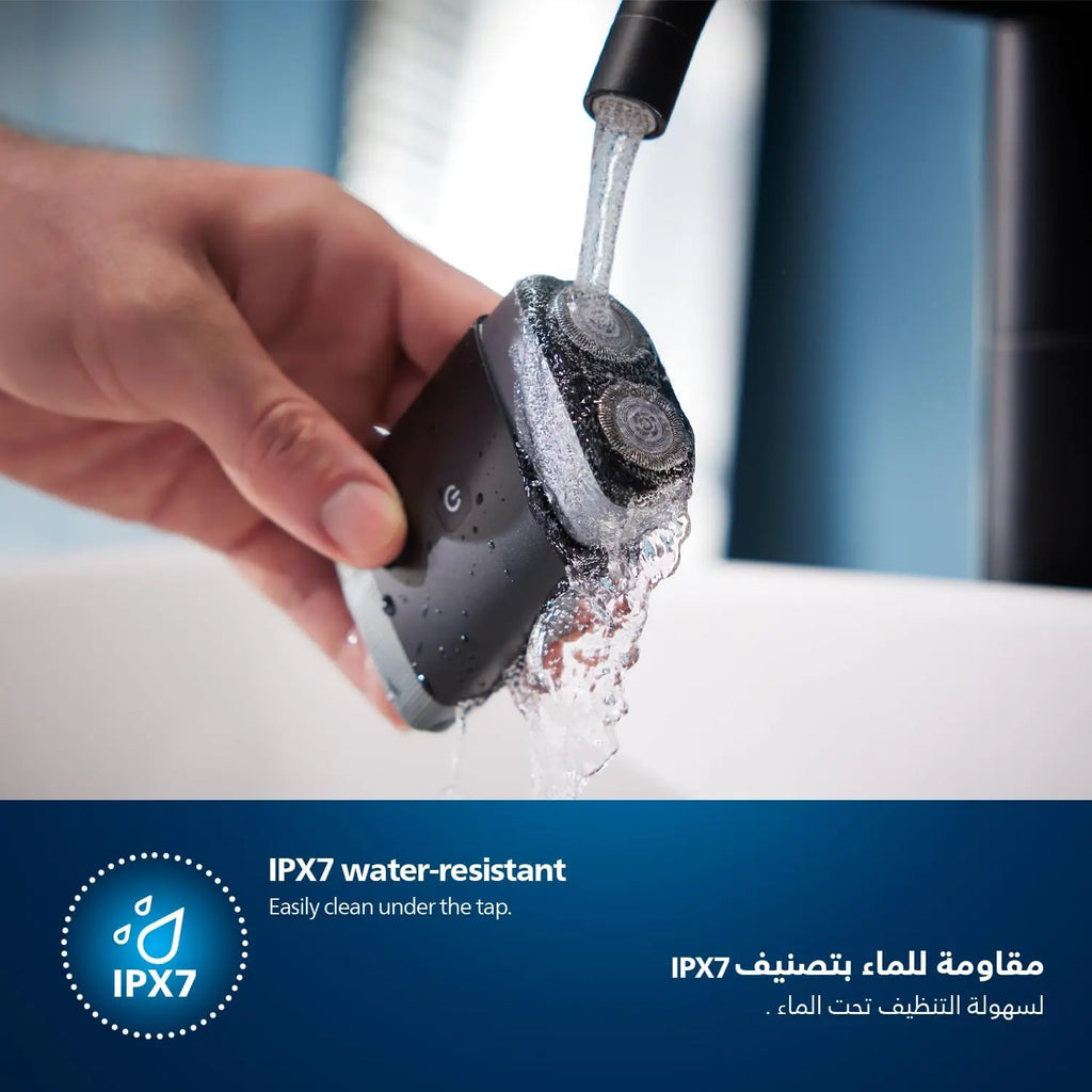 Philips Portable Shaver, On-The-Go Wet And Dry Electric Shaver, Comfortcut Blade System, 3D Floating Heads, Compact Design, Powerful Battery, Model Pq888/06