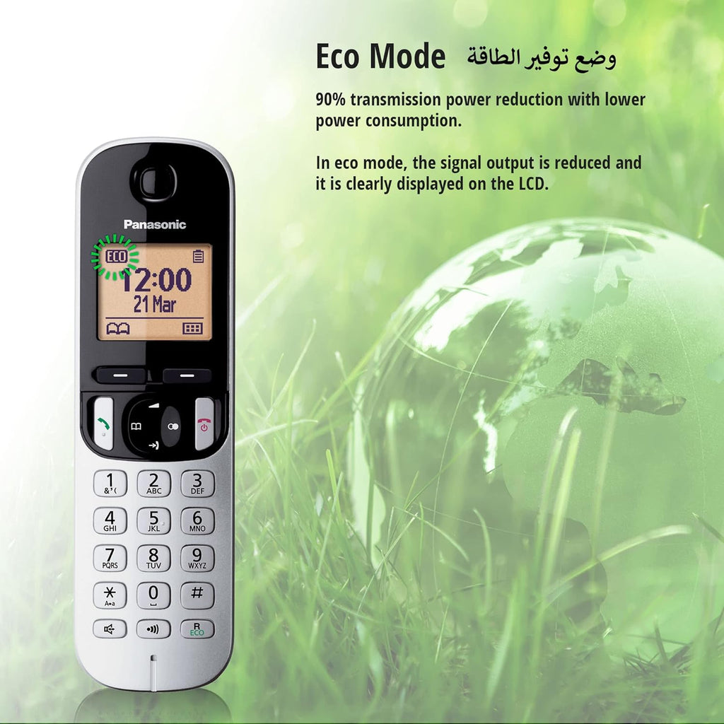 Panasonic DECT Cordless Phone with Digital Answering System, Nuisance Call Block, 1 Handset - KX-TGC220UE1 (Silver)