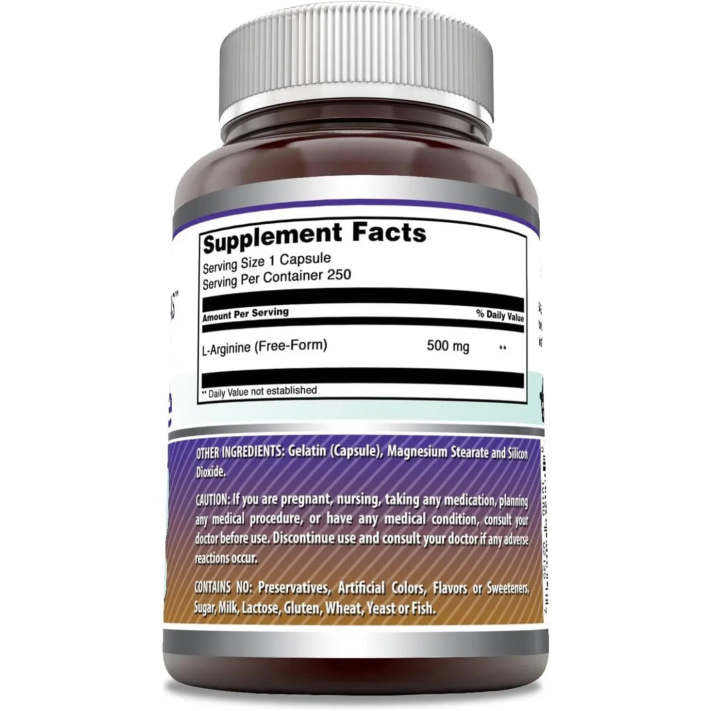 Amazing Formulas L-Arginine Supplement | 500 Mg | 250 Capsules | Amino Acid Supplement for Men & Women | Non-GMO | Gluten Free | Made in USA