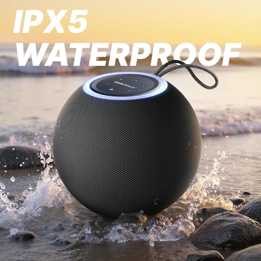 VidaTeco Bluetooth Speaker Powerful 30W Portable Speaker: IPX7 Waterproof Bluetooth Wireless 5.3 TWS Pairing 30H Battery Life,Support FM, AUX, TF,RGB Light (C57 Black)