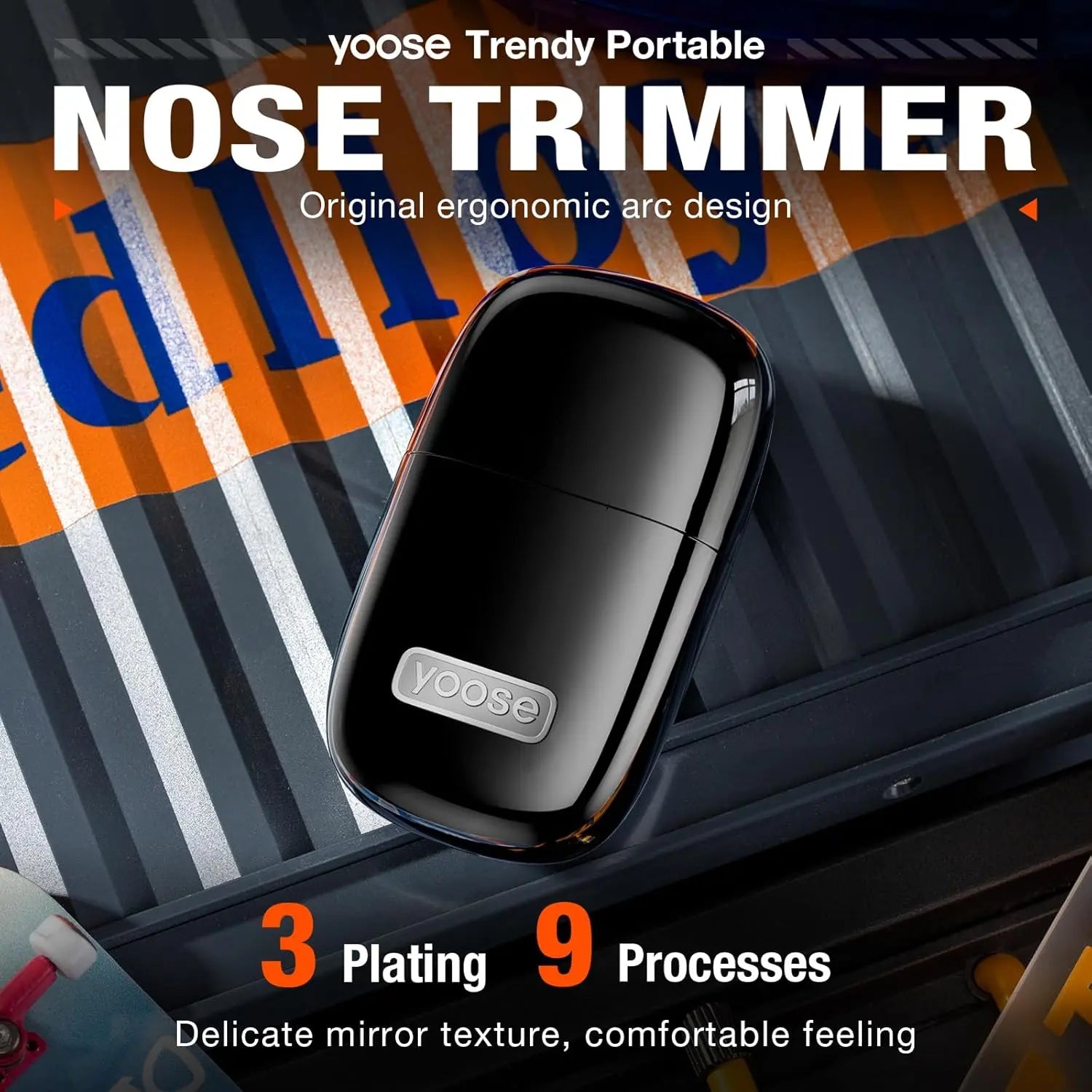 yoose Nose Hair Trimmer 2.0, Alloy Portable Painless Nose Hair Trimmer for Men Women, IPX7 Waterproof, Travel Size, USB-C Rechargeable Nose Trimmer with Dust Protection Cap, Dual Edge Blade, Black