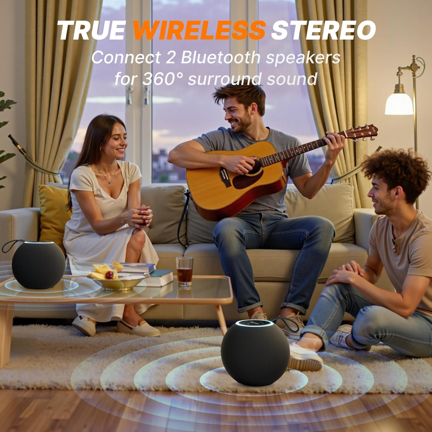 VidaTeco Bluetooth Speaker Powerful 30W Portable Speaker: IPX7 Waterproof Bluetooth Wireless 5.3 TWS Pairing 30H Battery Life,Support FM, AUX, TF,RGB Light (C57 Black)