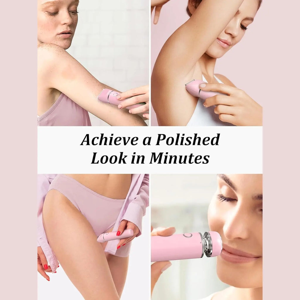 Cayzor Bikini Trimmer and Shaver Kit for Women - 2-in-1 Wet/Dry Electric Body Hair Trimmer Facial Hair Removal Cordless Waterproof Bikini Shaver Razor for Face Lip Chin Pubic Underarm Legs