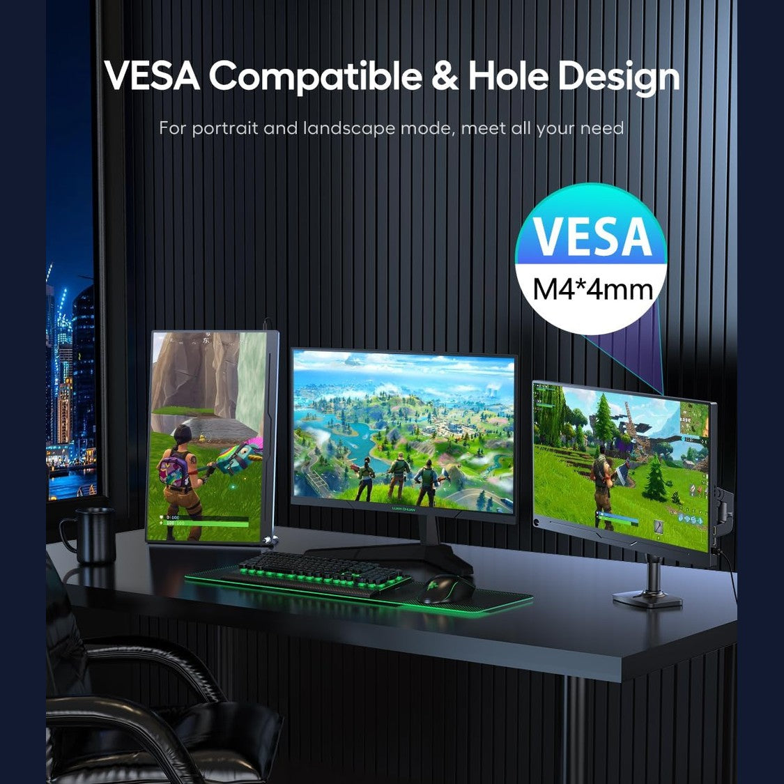 UPERFECT 18.5 Inch 120Hz Portable Screen with Matte IPS Display Full HD 1920 x 1080 USB C Mini HDMI for Laptop PC Switch PS4/5 Xbo Raspb Pi, Metal Case, Mobile Monitor VESA Mount