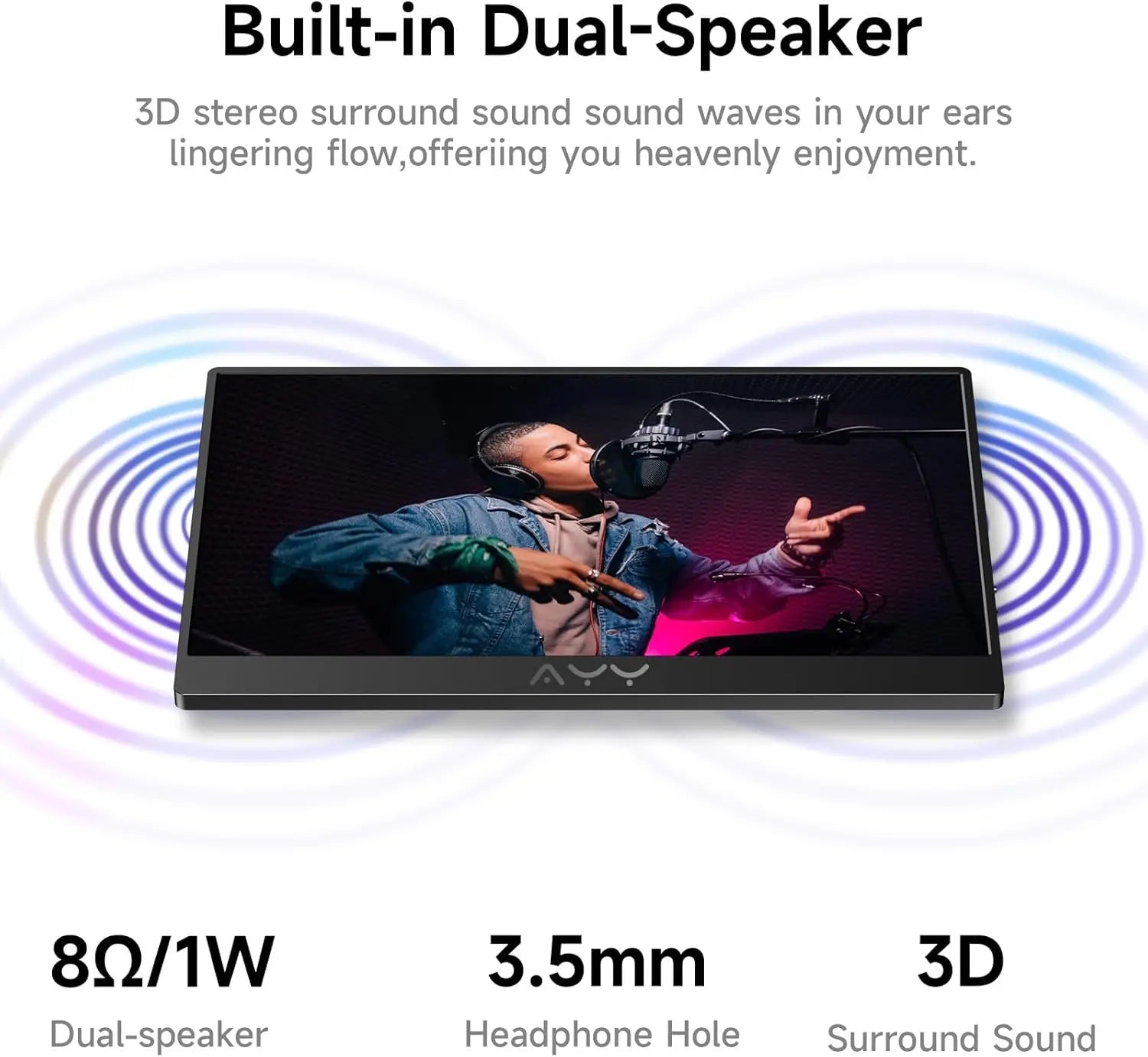 AYY Portable Monitor for Laptop 15 Inch,FHD 1080P USB C Travel Monitor External IPS HDMI for Computer, Second Display Screen Extender with Kickstand for PC Phone Switch PS4/5