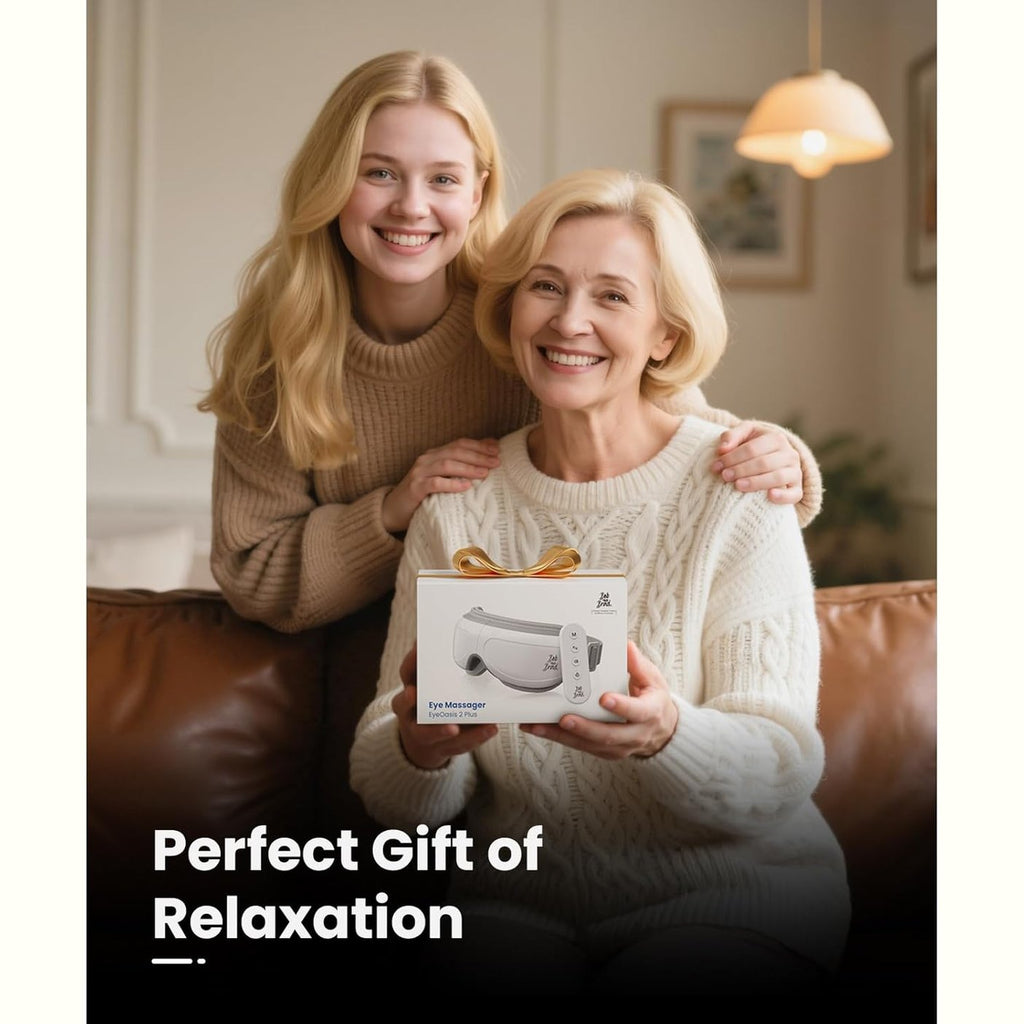 BOB AND BRAD Eye Massager FSA/HSA Eligible, EyeOasis 2 Plus - Eye Massager for Migraines with Remote, Heat, Compression, Music, Heated Eye Massage Mask for Dry Eyes Relief, Improve Sleep, Ideal Gifts