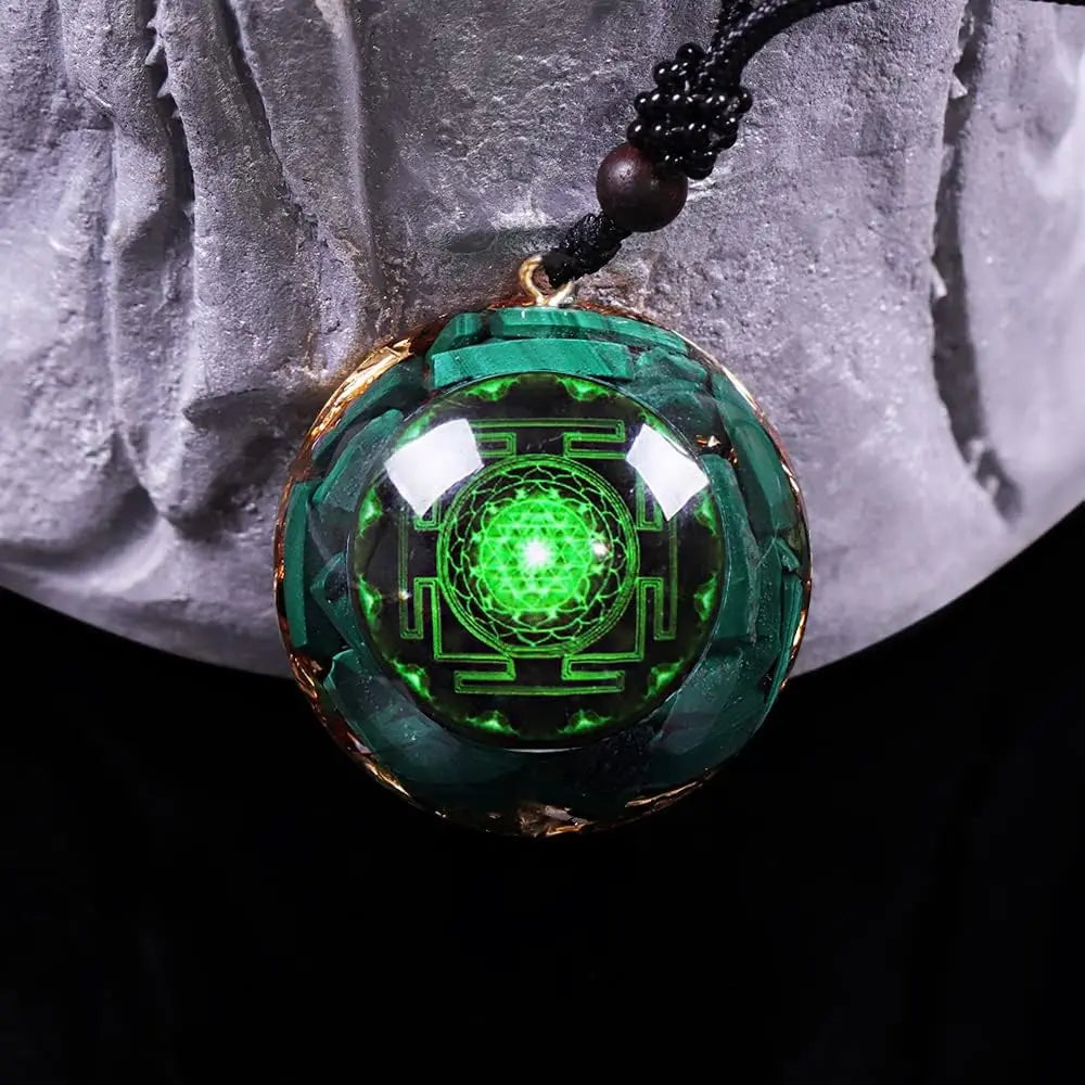 Day Day Up Orgonite Pendant Malachite Green Crystal Orgone Pendant Necklace Reiki Spiritual Healing Energy Jewelry For Women