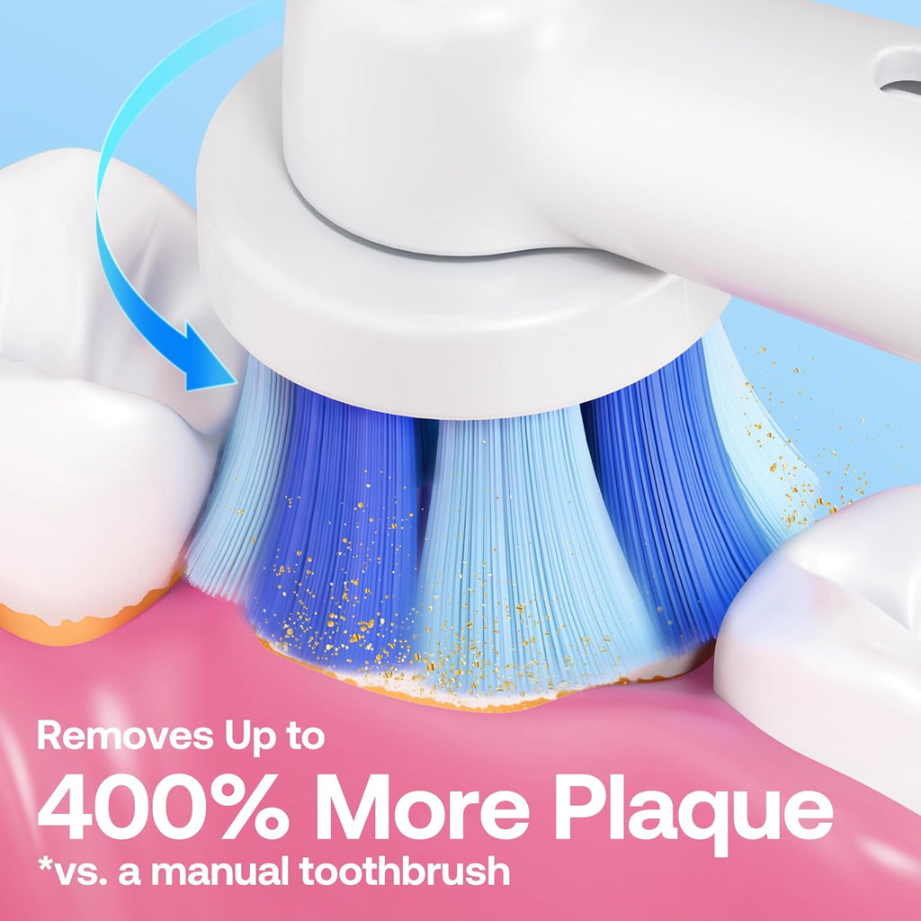 Bitvae R2 Rotating Electric Toothbrush for Adults with 8 Brush Heads, Travel Case, 5 Modes Rechargeable Power Toothbrush with Pressure Sensor, 3 Hours Fast Charge for 30 Days, Pink